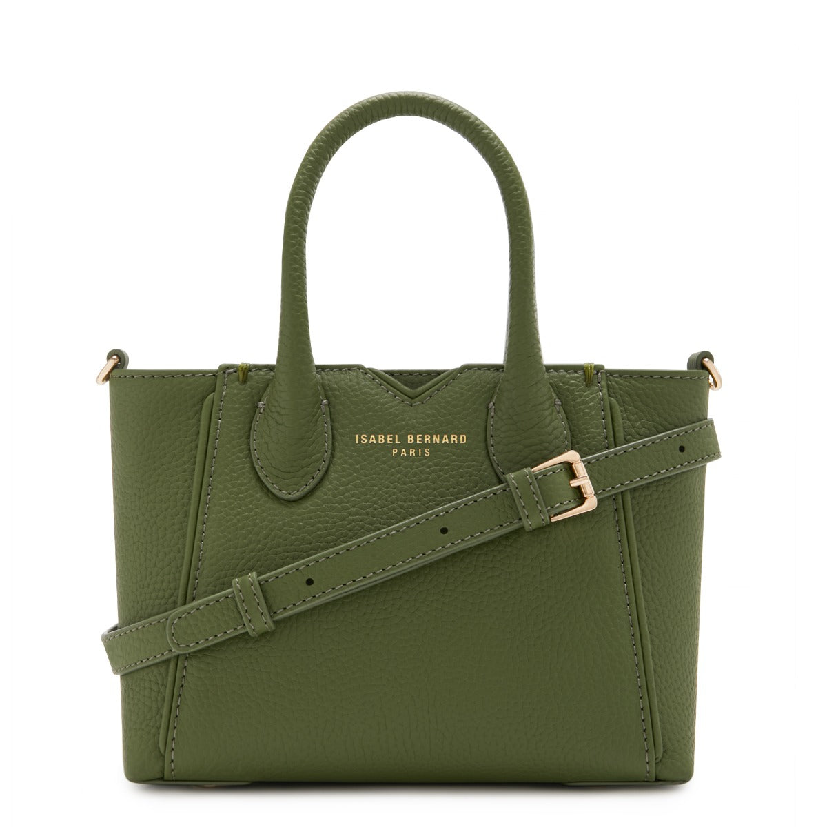 Cadeau d'Isabel green calfskin leather handbag and wallet set