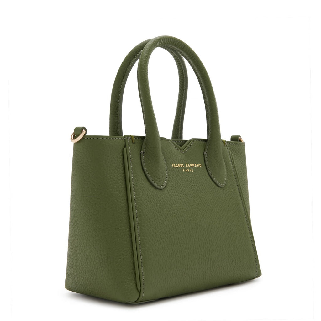 Cadeau d'Isabel green calfskin leather handbag and wallet set