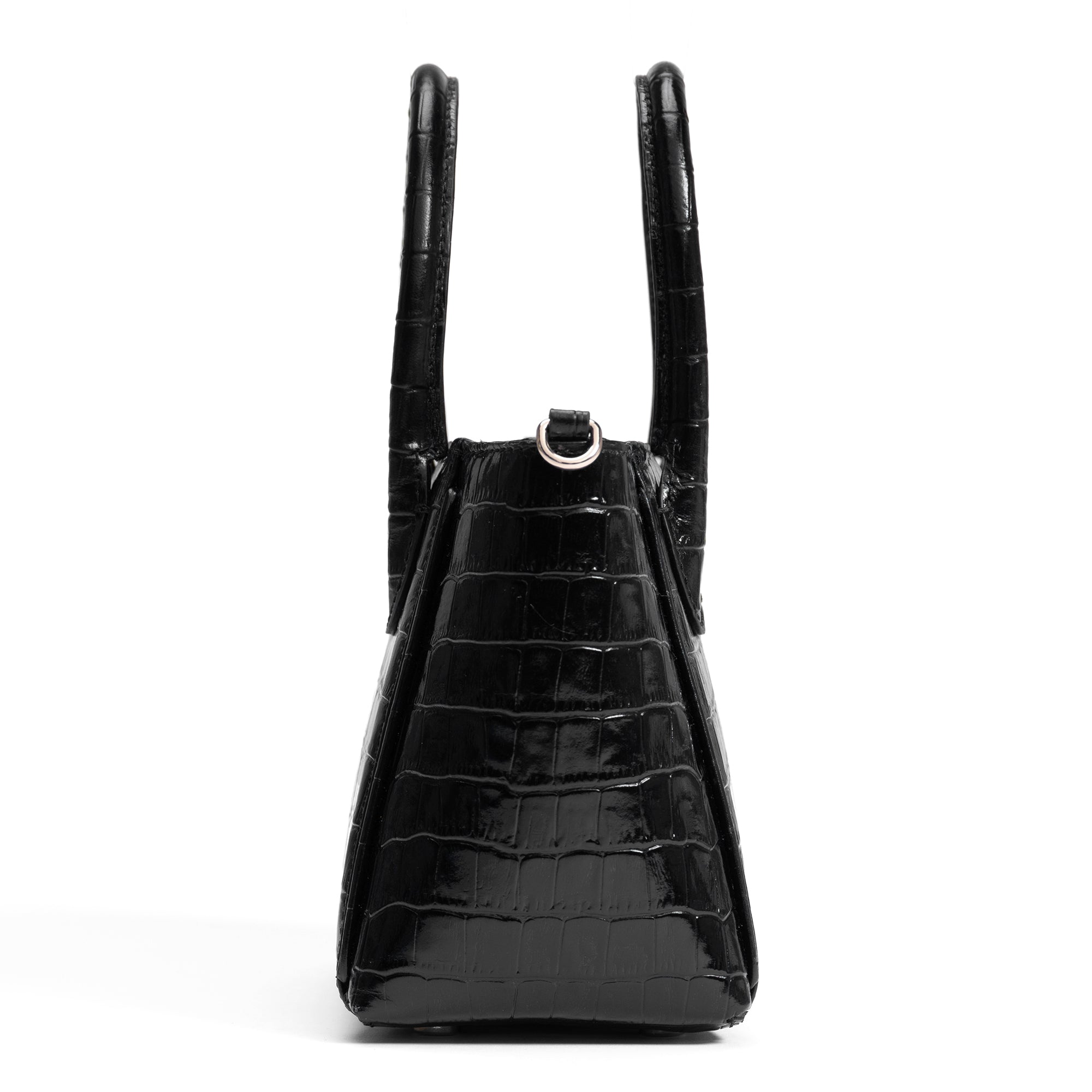 Honoré Cloe Mini croco black calfskin leather handbag