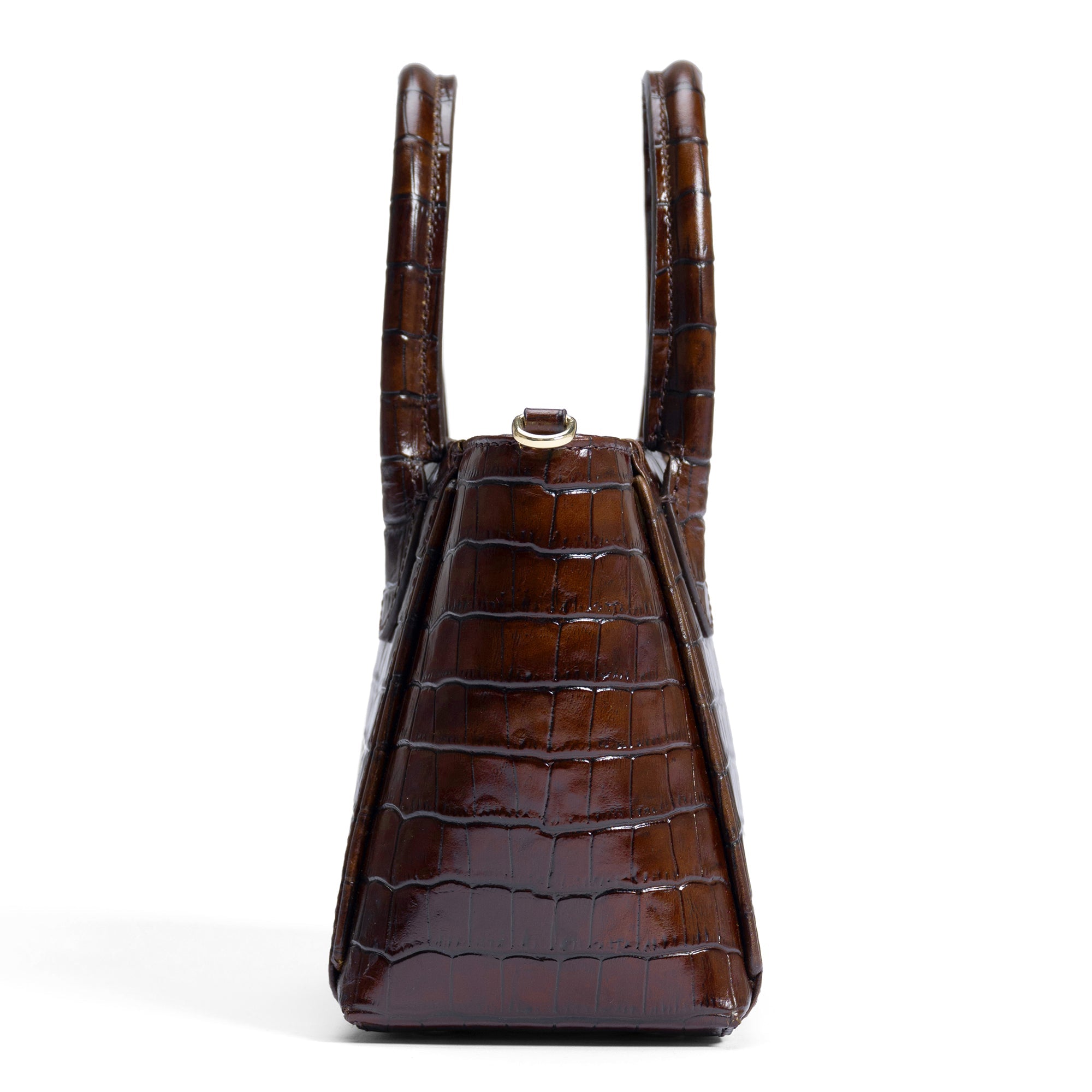 Honoré Cloe Mini croco brown calfskin leather handbag