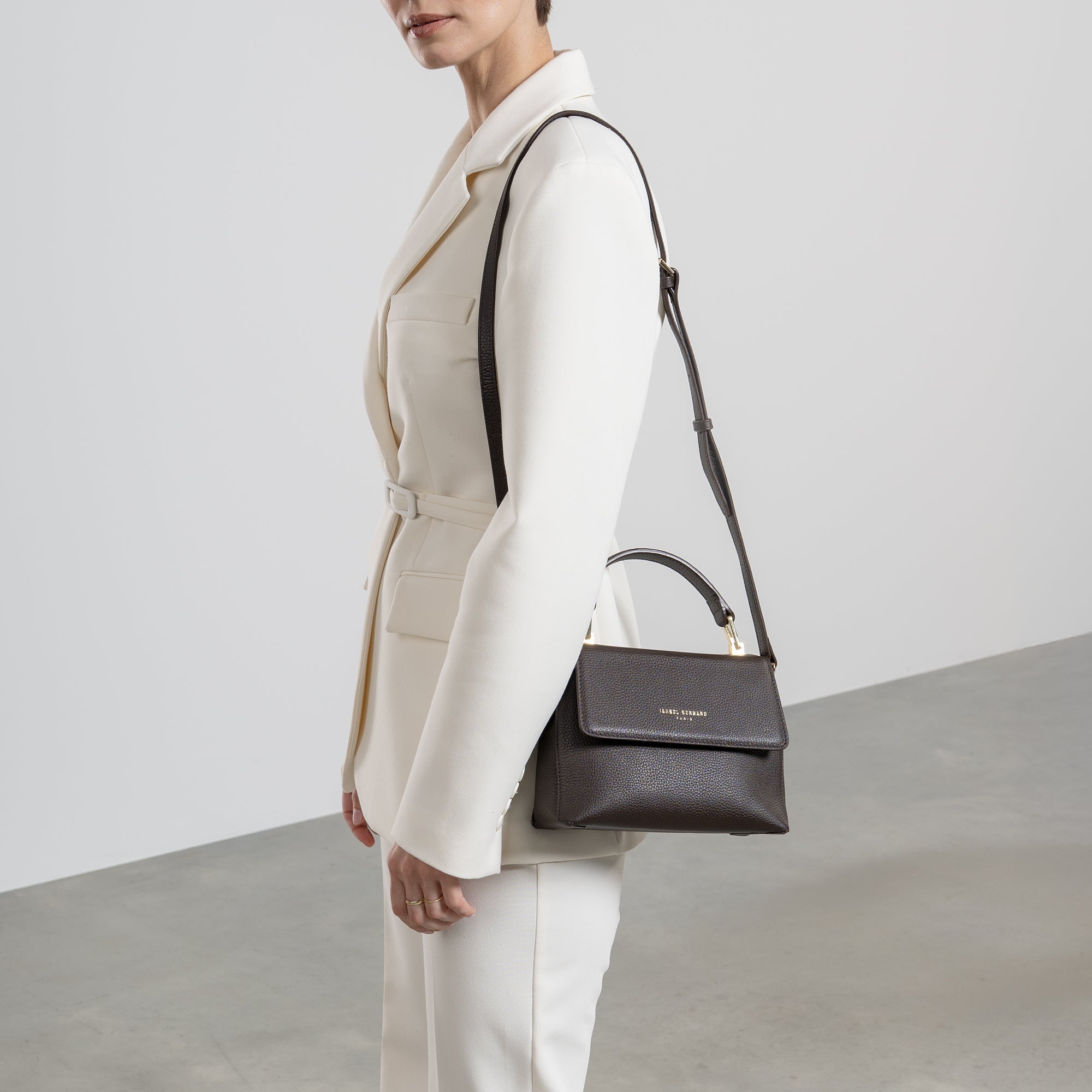 Femme Forte Heline brown calfskin leather handbag