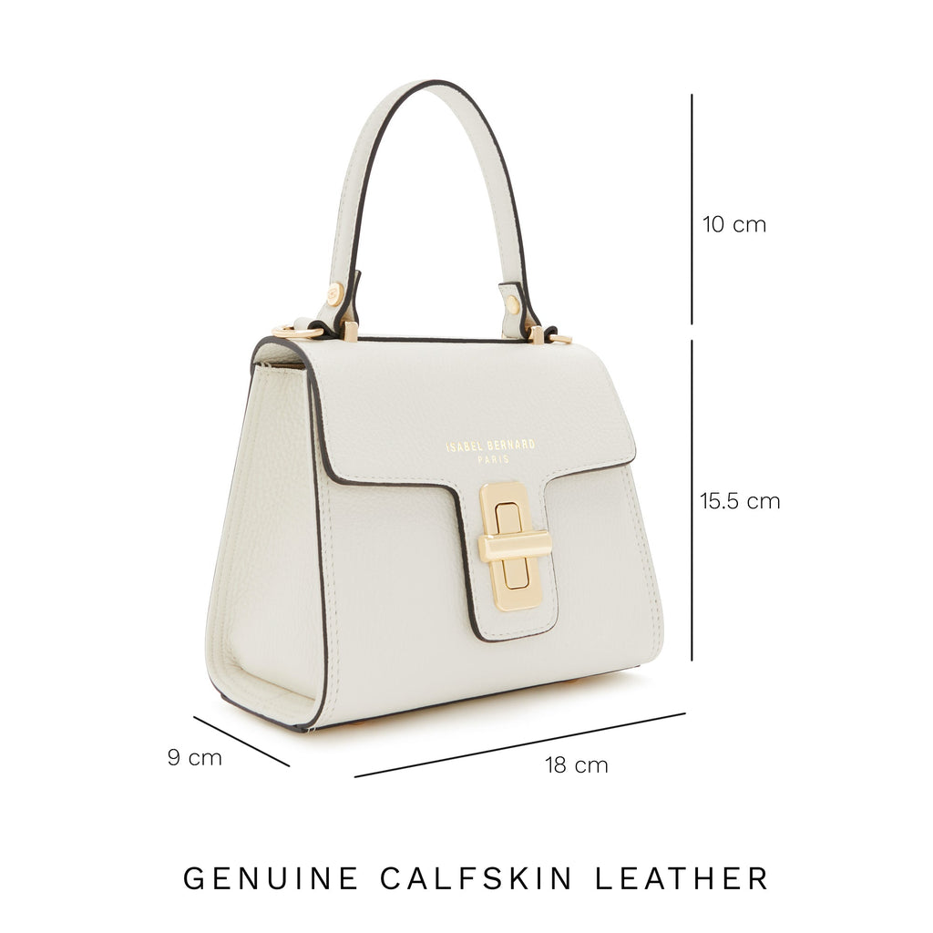 Femme Forte Simone Mini white leather handbag calfskin leather