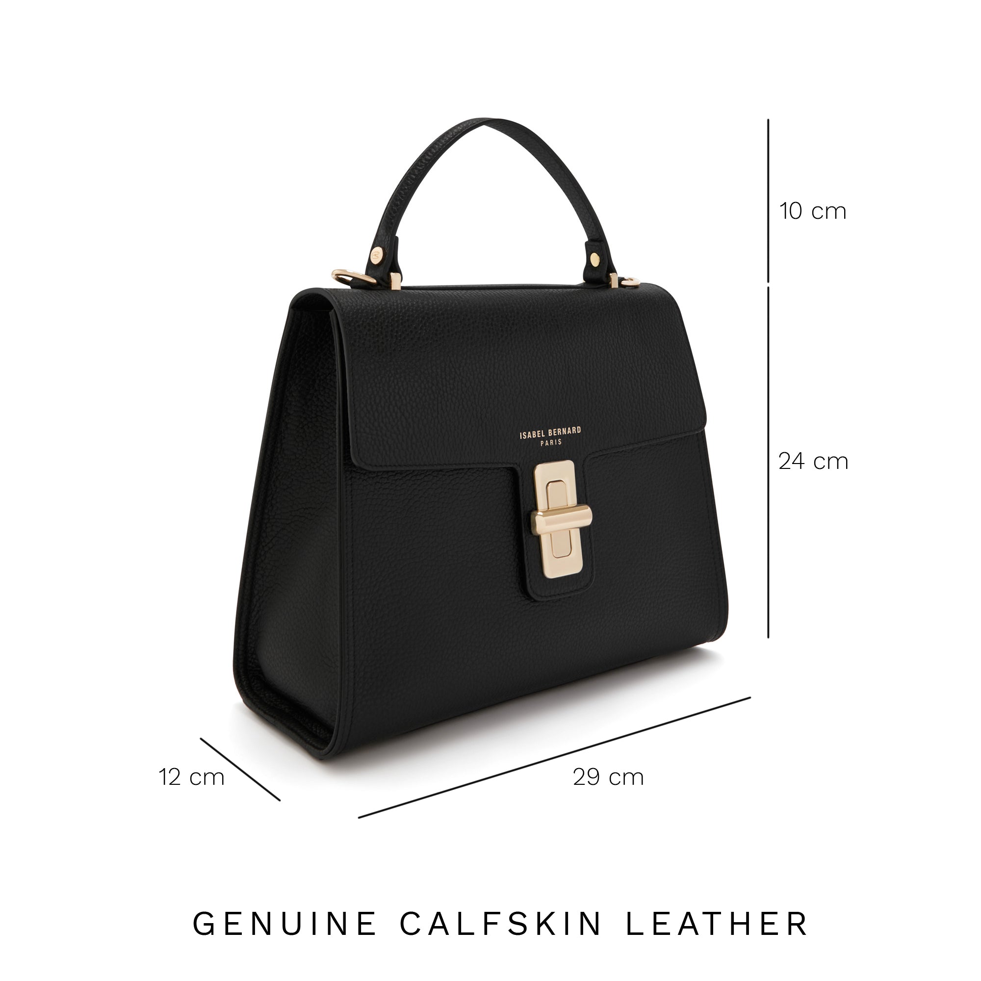 Femme Forte Simone Midi black leather handbag calfskin leather