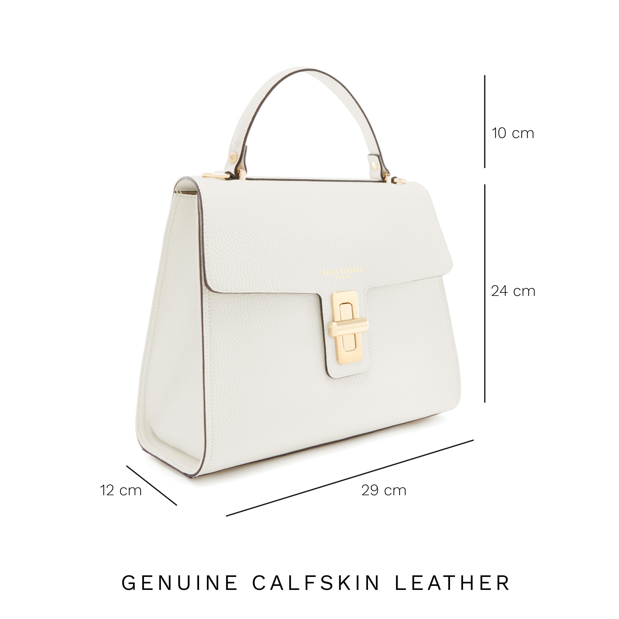 Femme Forte Simone Midi white leather handbag calfskin leather