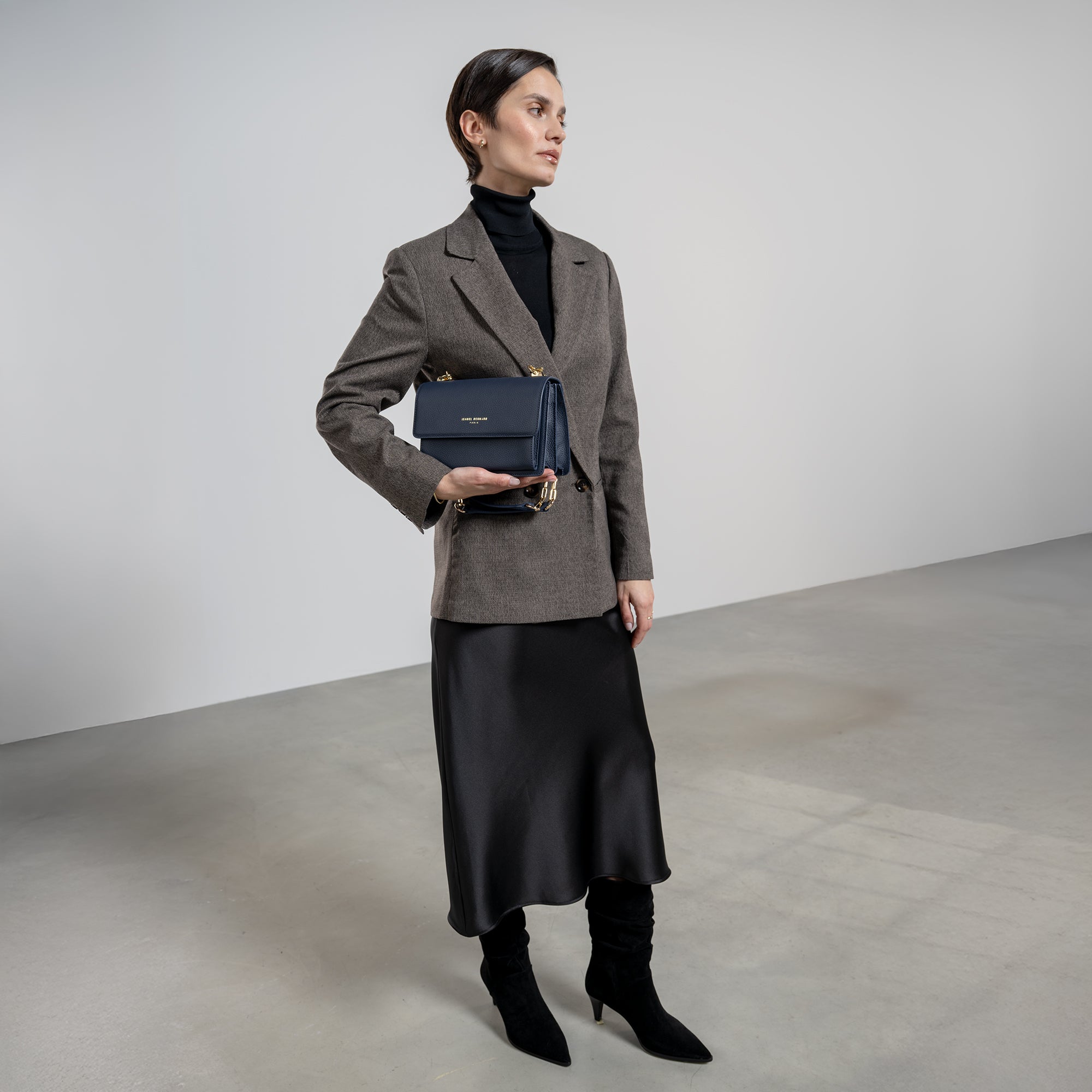 Femme Forte Valerie blue calfskin leather shoulder bag