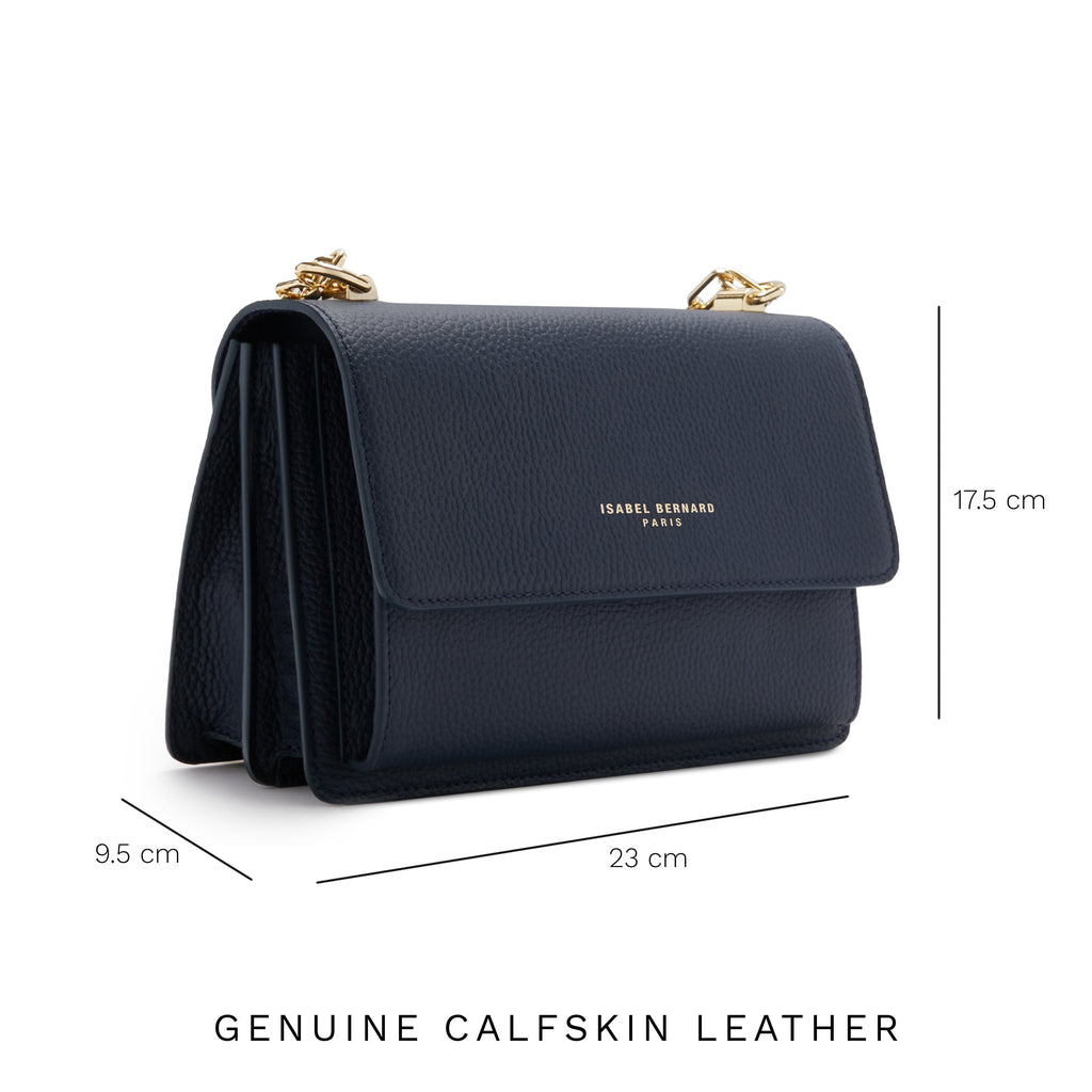 Femme Forte Valerie blue calfskin leather shoulder bag