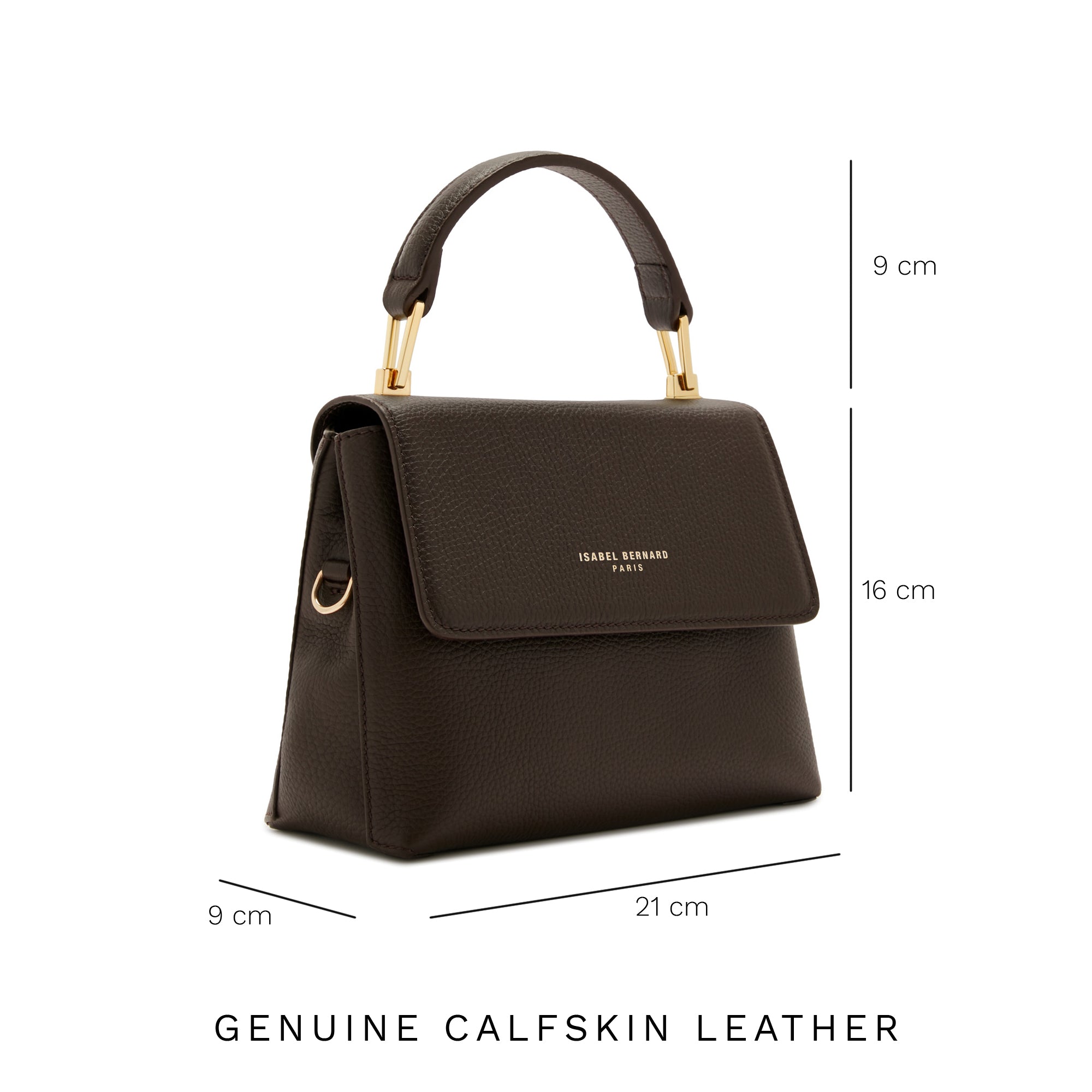 Femme Forte Heline brown calfskin leather handbag
