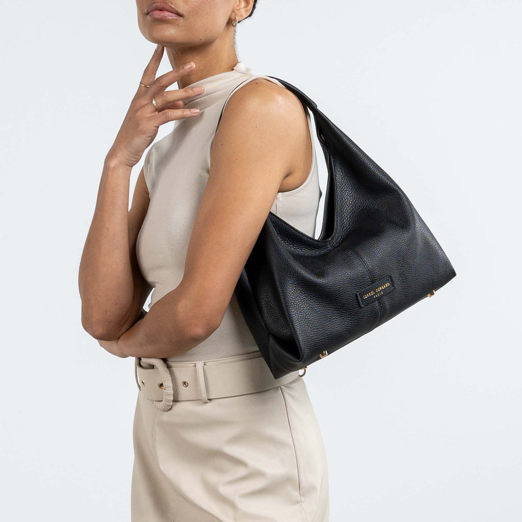 Honoré Grace mini black calfskin leather handbag