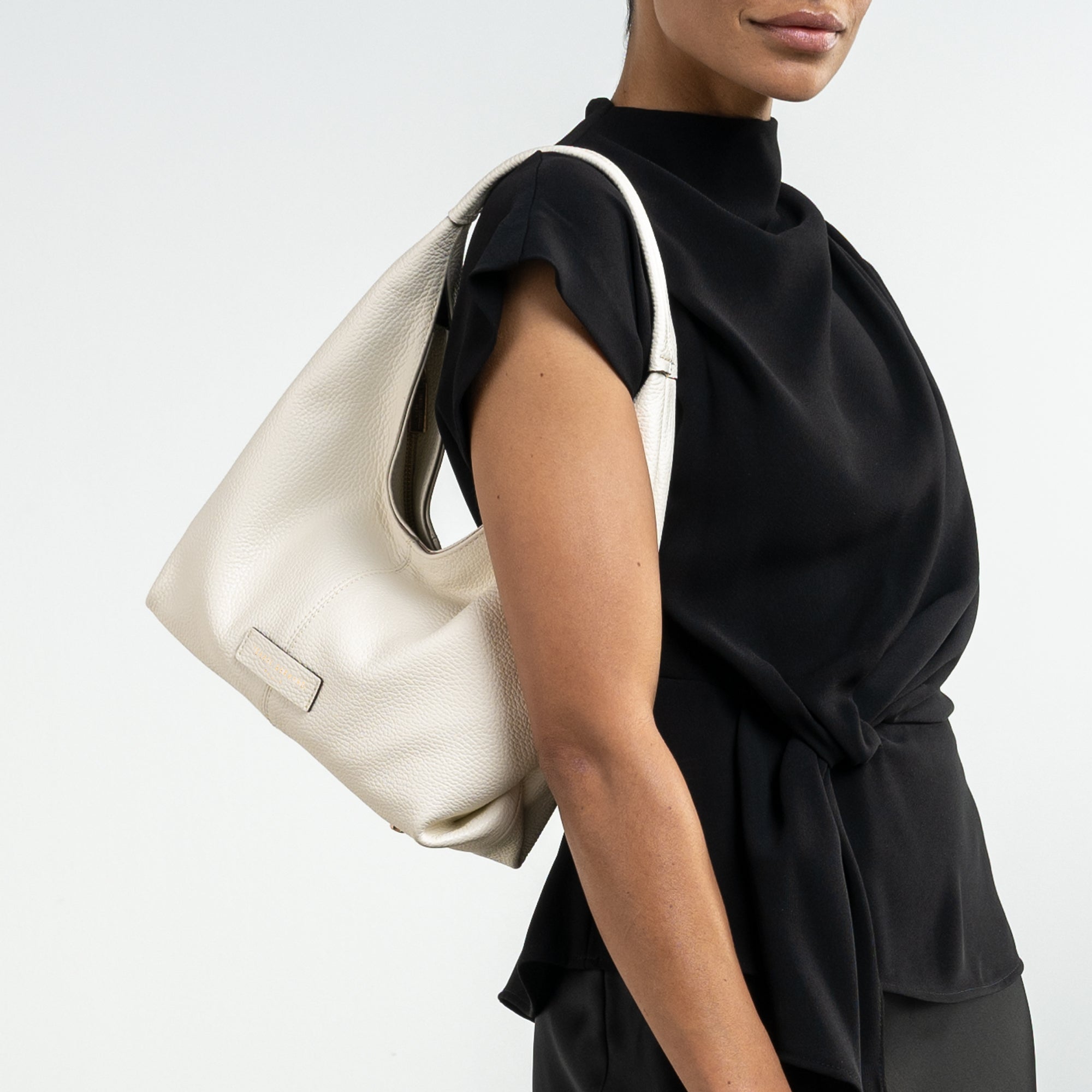 Honoré Grace mini cream calfskin leather handbag