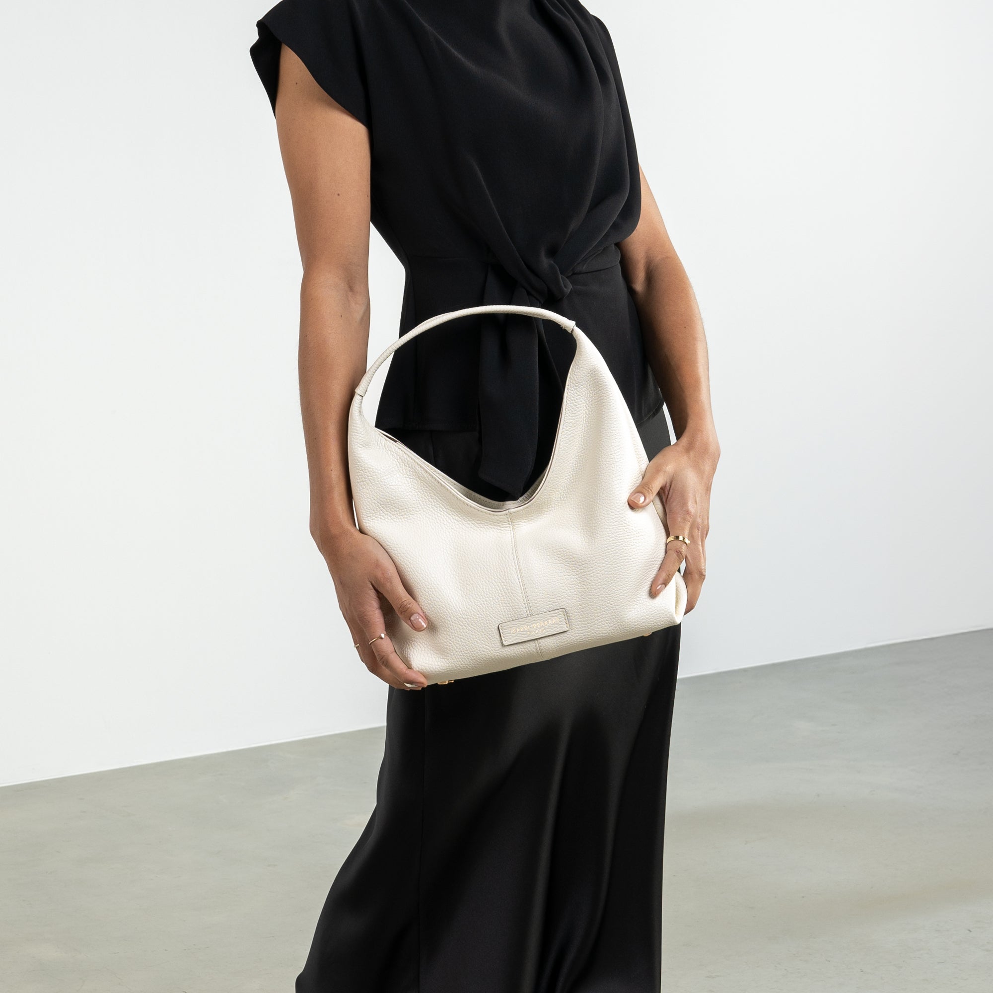 Honoré Grace mini cream calfskin leather handbag