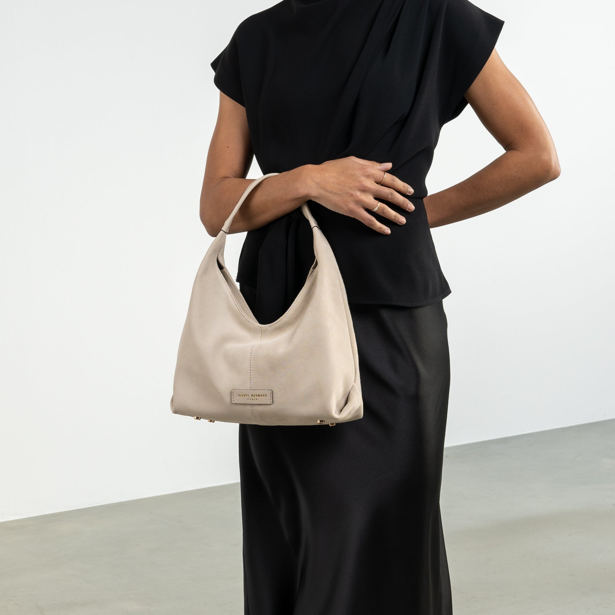 Honoré Grace mini cream suede handbag