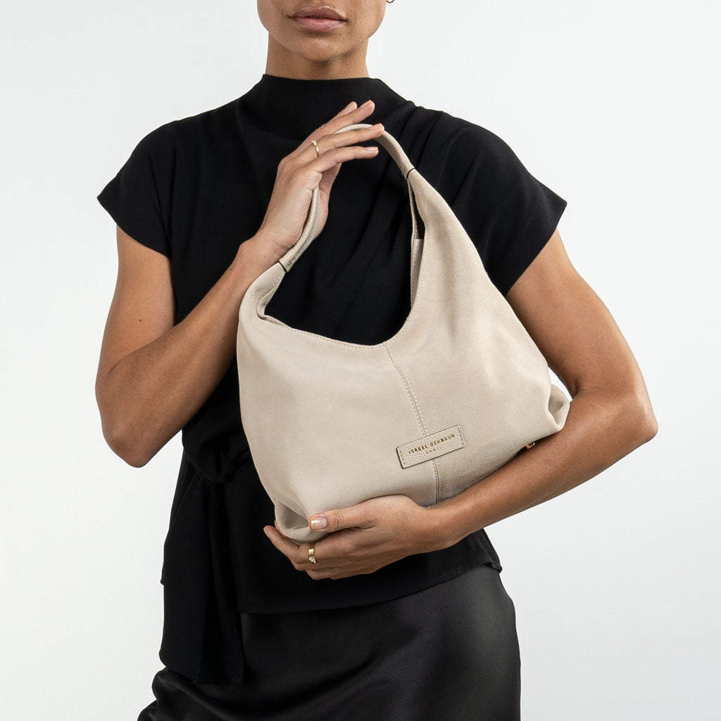Honoré Grace mini cream suede handbag