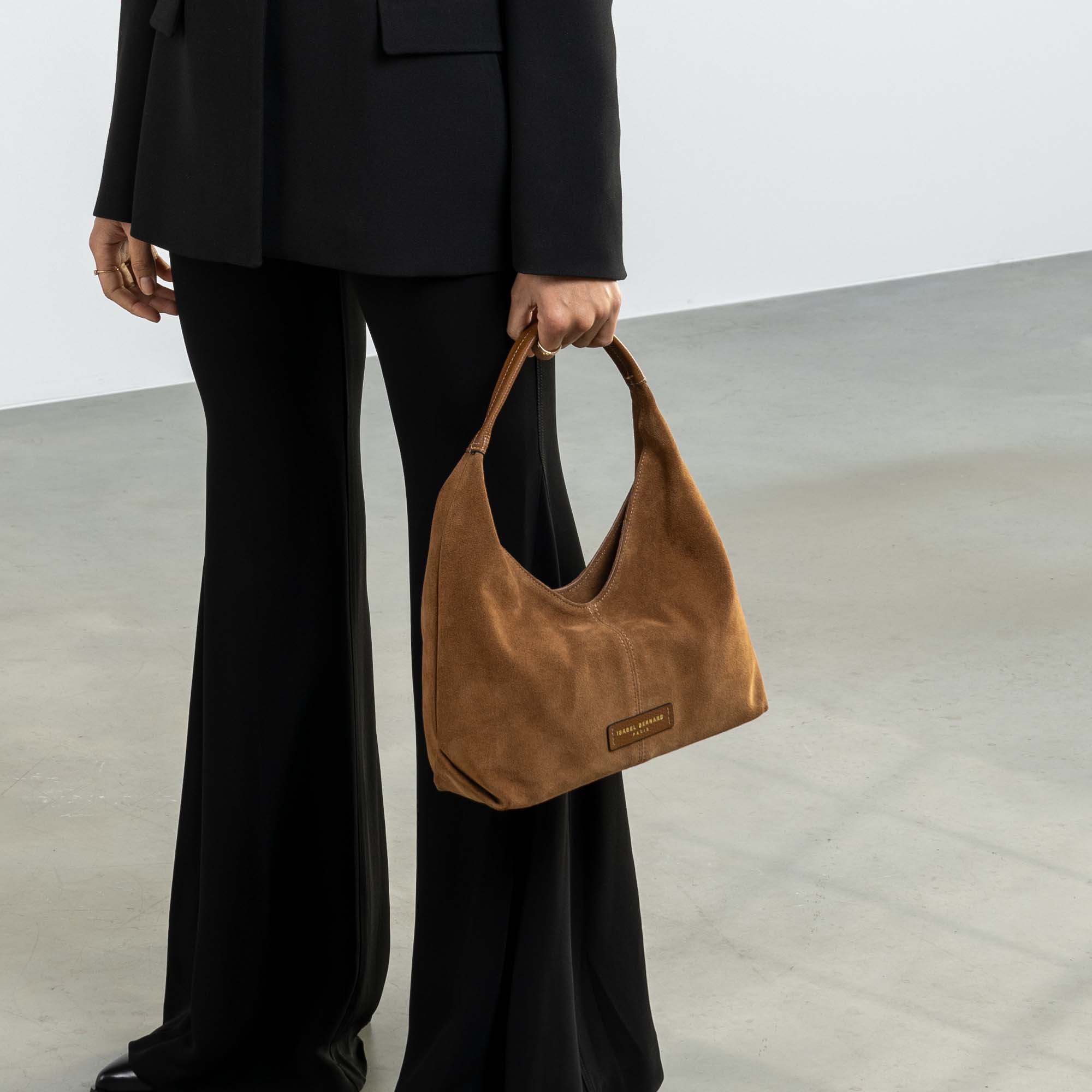 Honoré Grace mini brown suede handbag