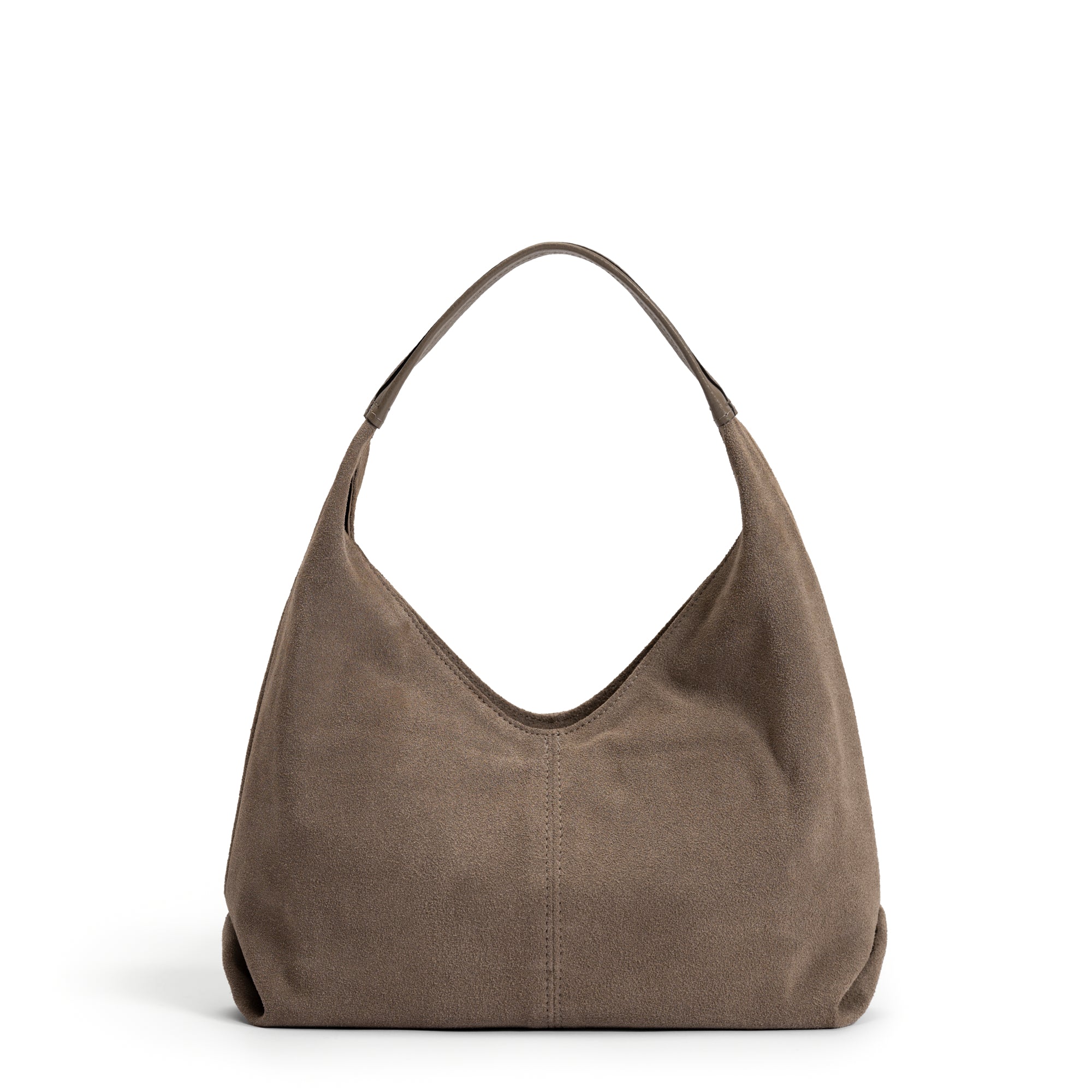Honoré Grace mini taupe suede handbag