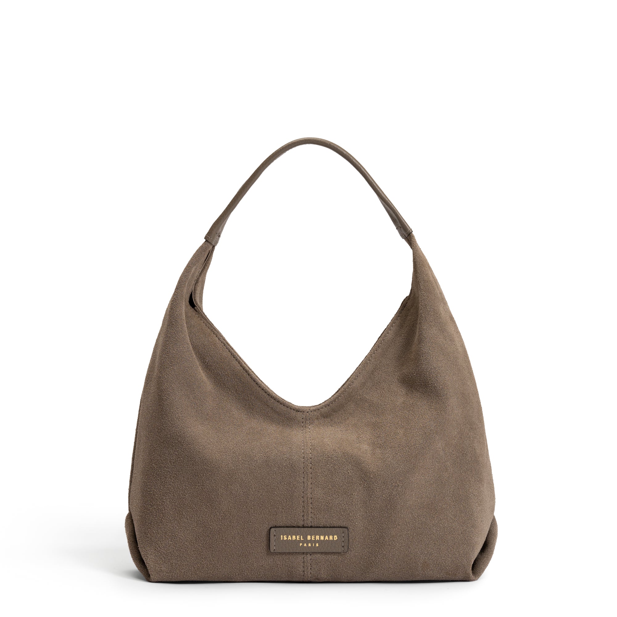 Honoré Grace mini taupe suede handbag