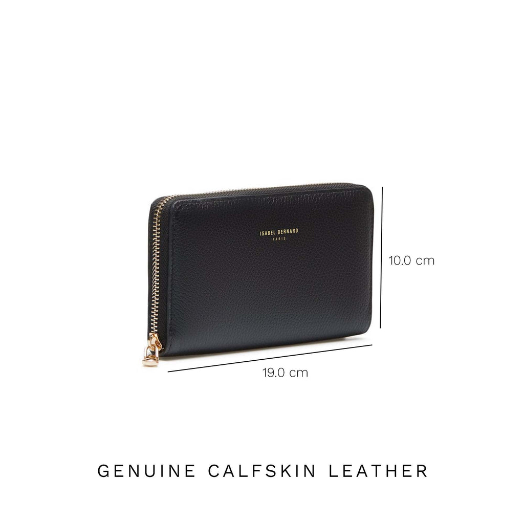 Cadeau d'Isabel black calfskin leather handbag and wallet set