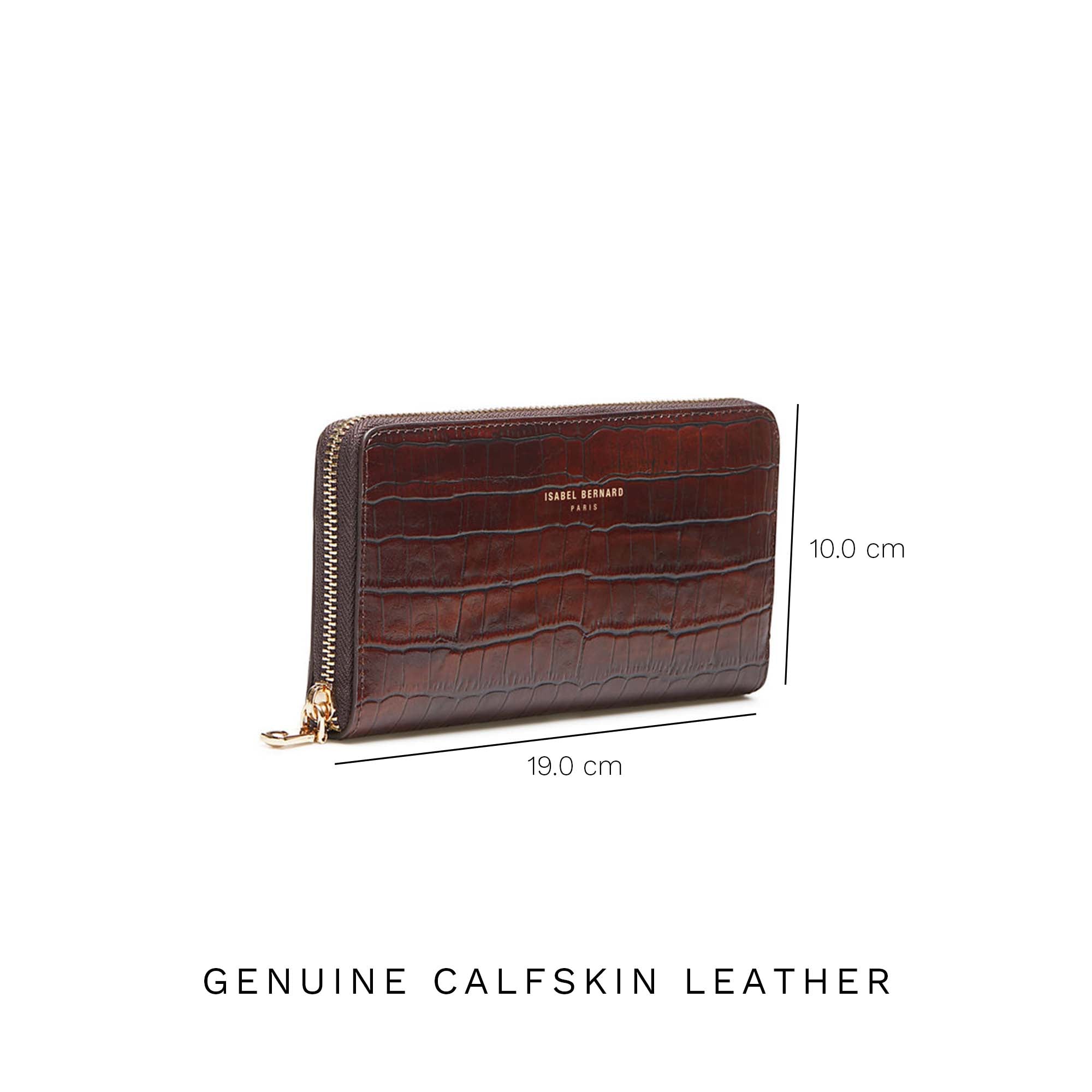 Cadeau d'Isabel croco brown calfskin leather handbag and wallet set