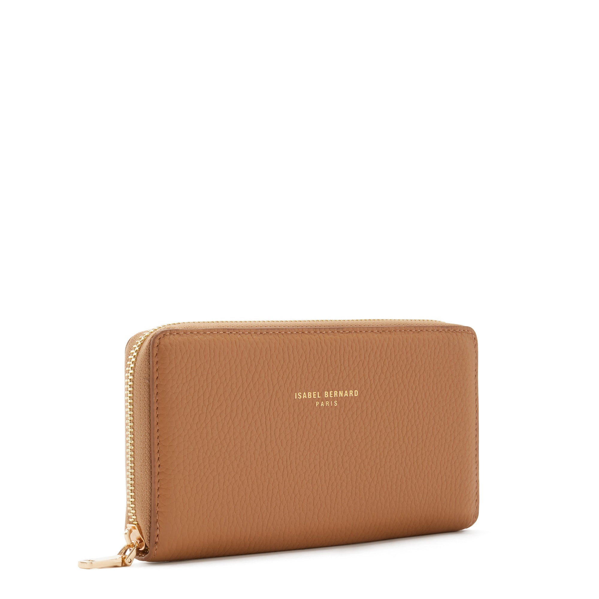 Cadeau d'Isabel camel calfskin leather handbag and wallet set