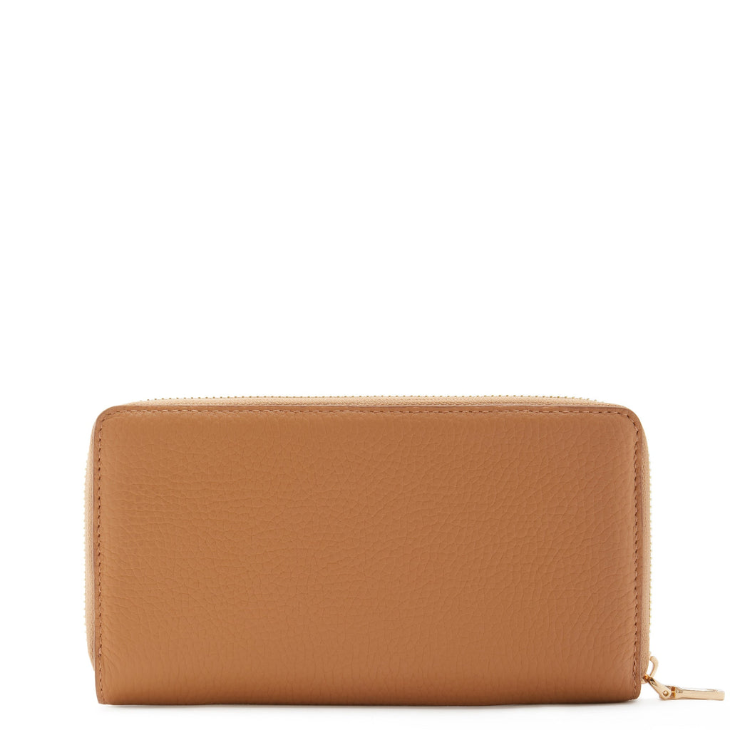 Cadeau d'Isabel camel calfskin leather handbag and wallet set