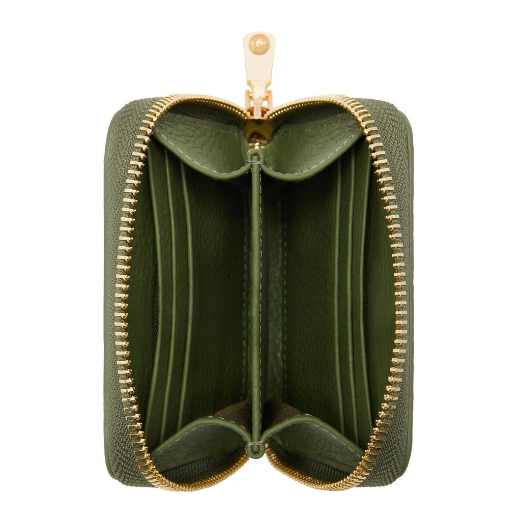 Cadeau d'Isabel green calfskin leather handbag and wallet set