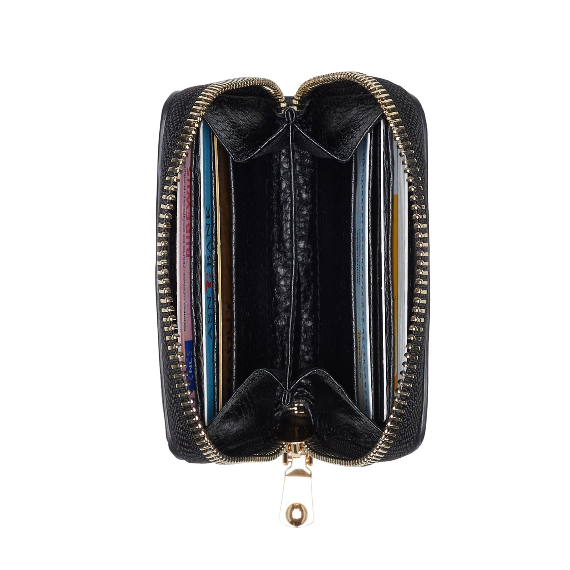 Cadeau d'Isabel black calfskin leather shoulder bag and wallet set