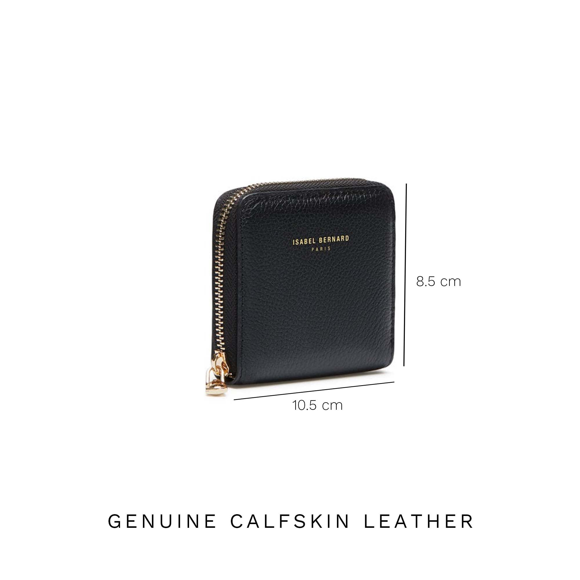 Cadeau d'Isabel black calfskin leather shoulder bag and wallet set