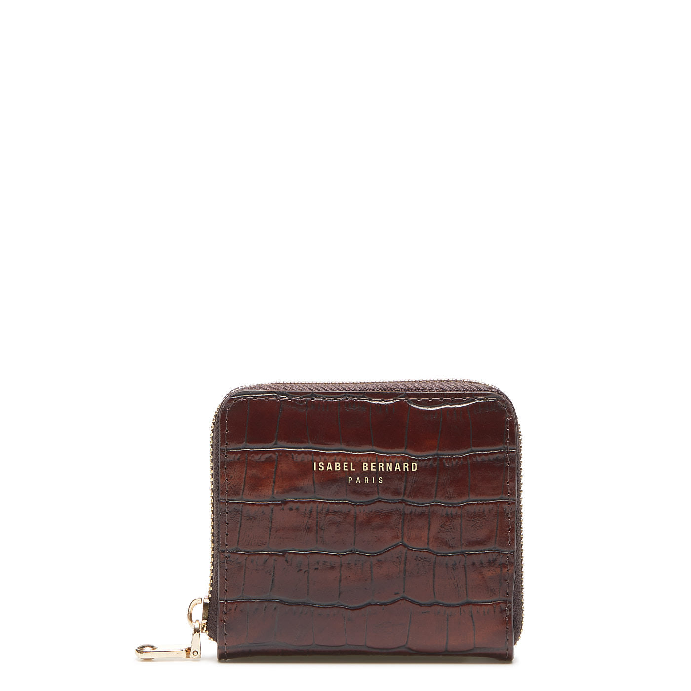 Cadeau d'Isabel croco brown calfskin leather handbag and wallet set