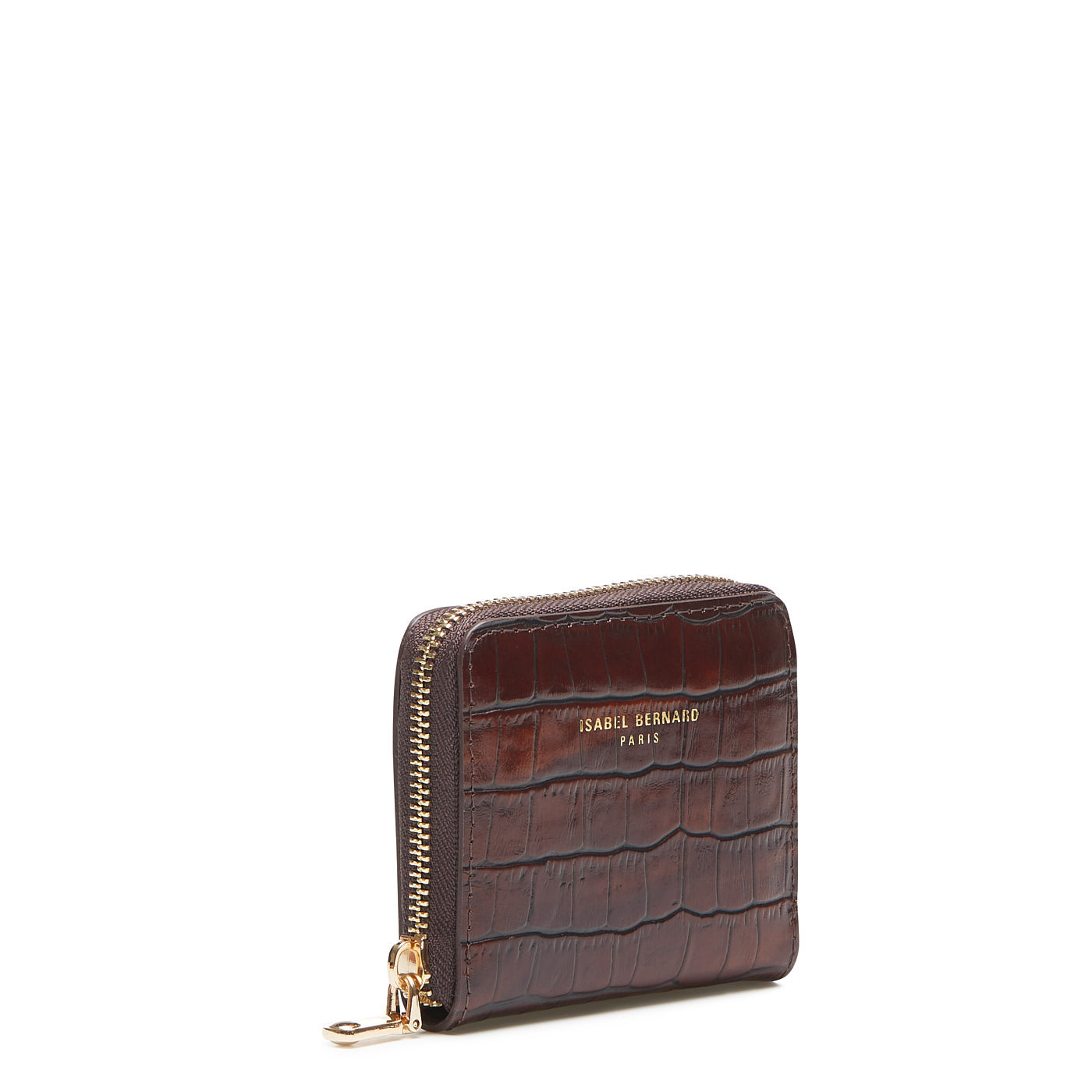 Cadeau d'Isabel croco brown calfskin leather handbag and wallet set