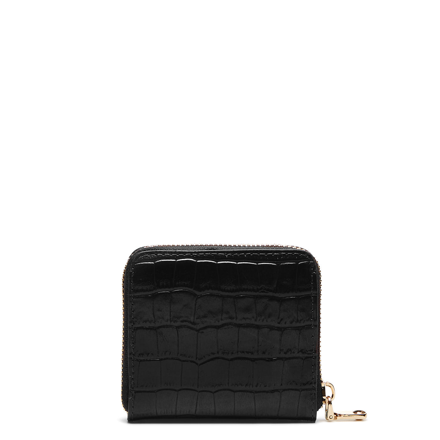 Cadeau d'Isabel croco black calfskin leather handbag and wallet set