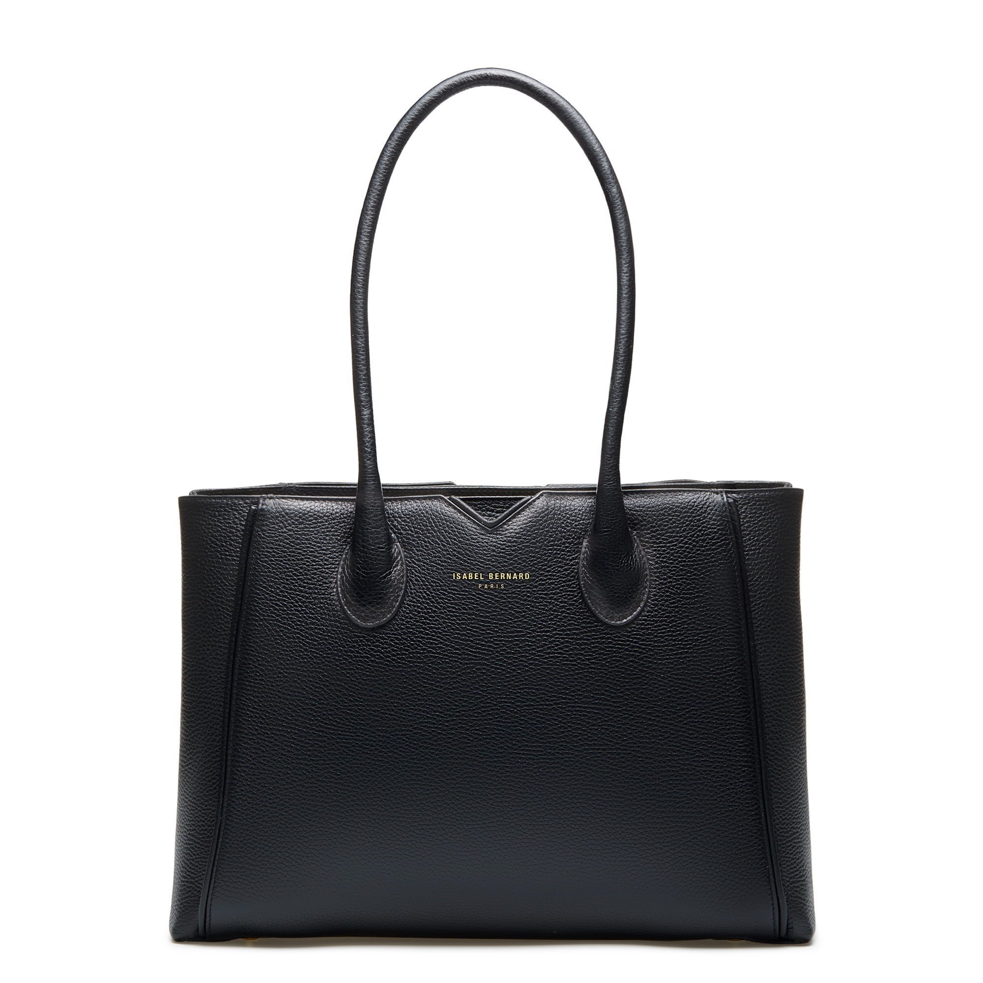 Cadeau d'Isabel black calfskin leather handbag and wallet set