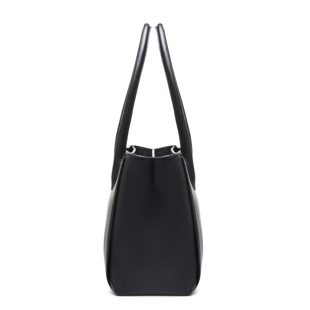 Cadeau d'Isabel black calfskin leather handbag and wallet set