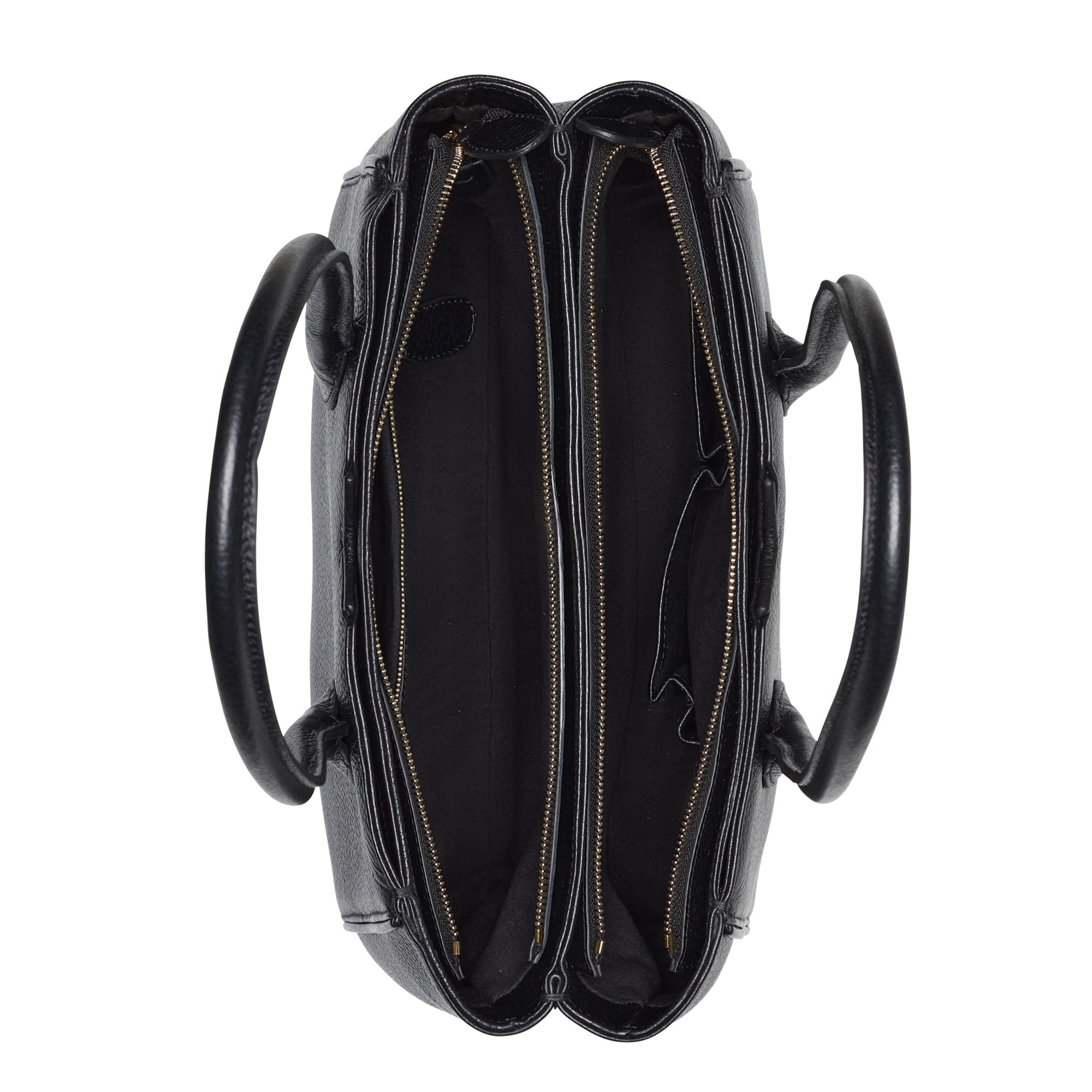 Cadeau d'Isabel black calfskin leather handbag and wallet set