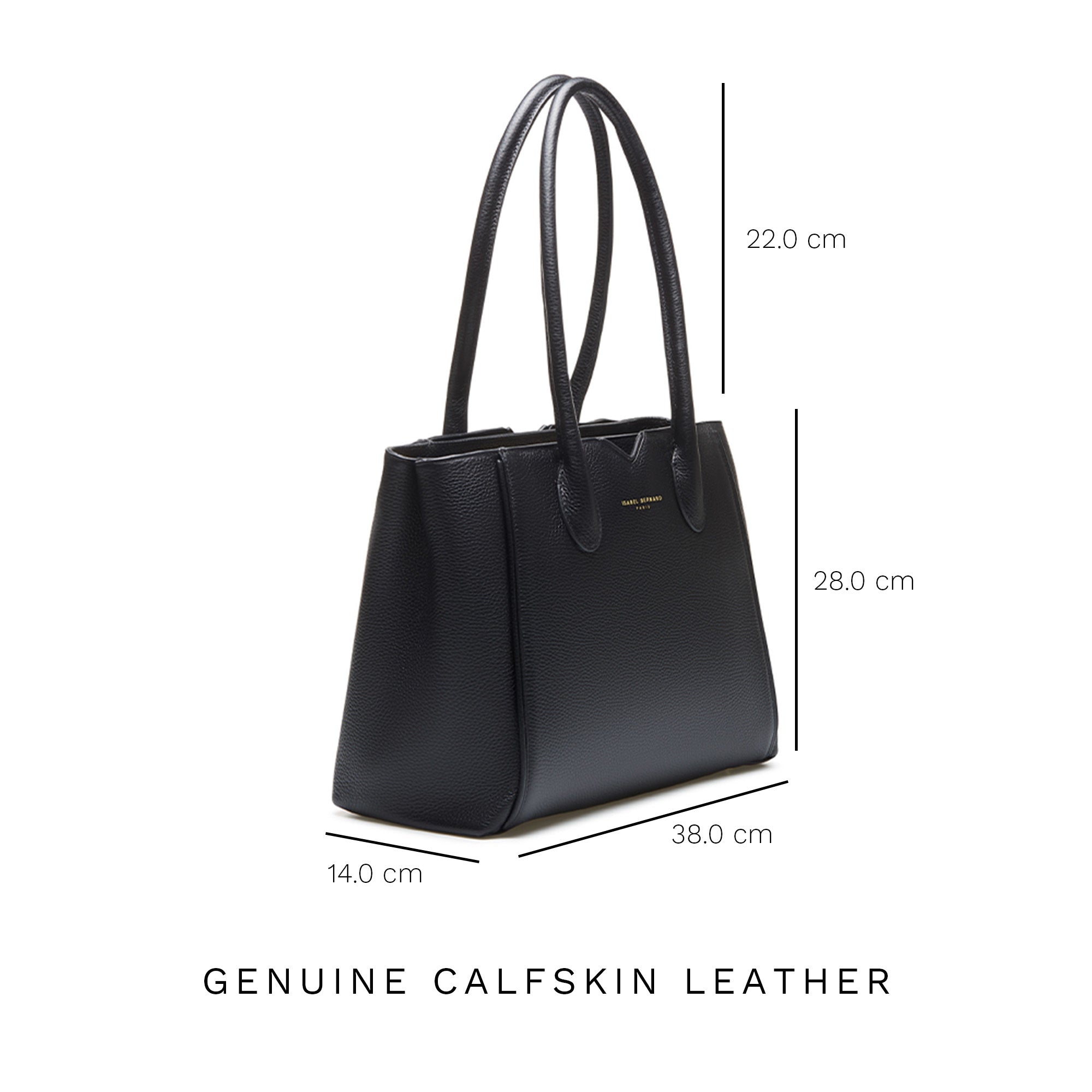 Cadeau d'Isabel black calfskin leather handbag and wallet set