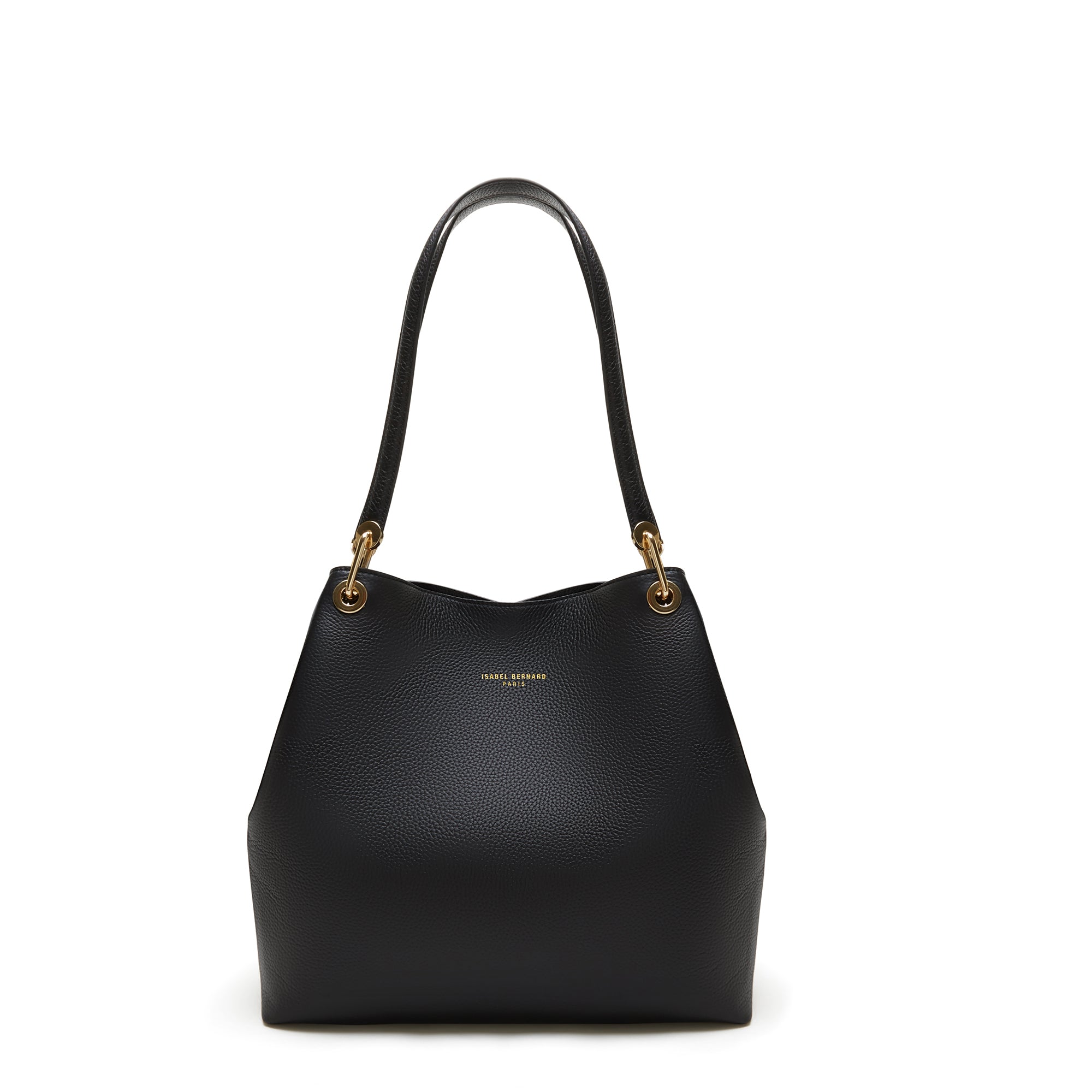 Cadeau d'Isabel black calfskin leather shoulder bag and wallet set
