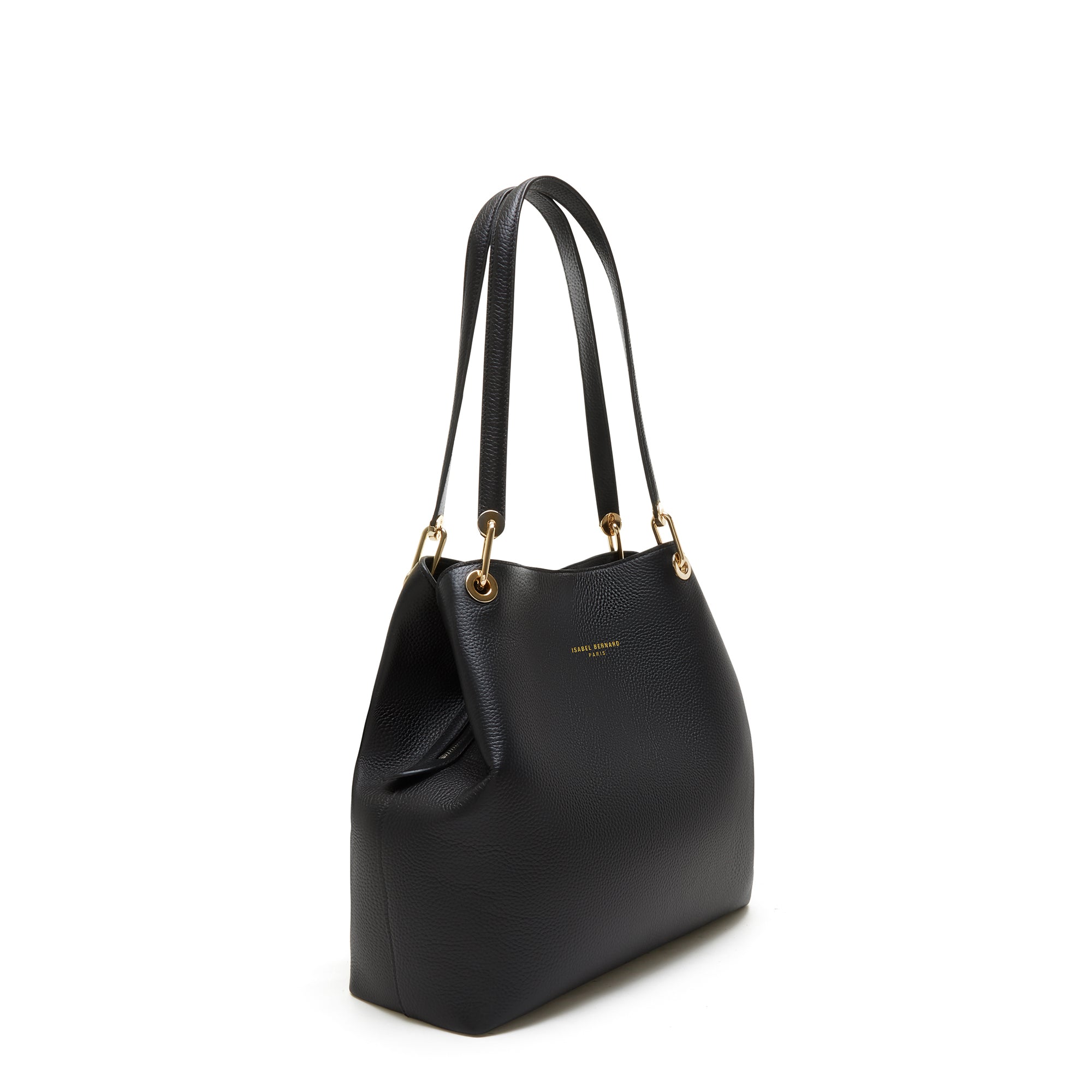 Cadeau d'Isabel black calfskin leather shoulder bag and wallet set