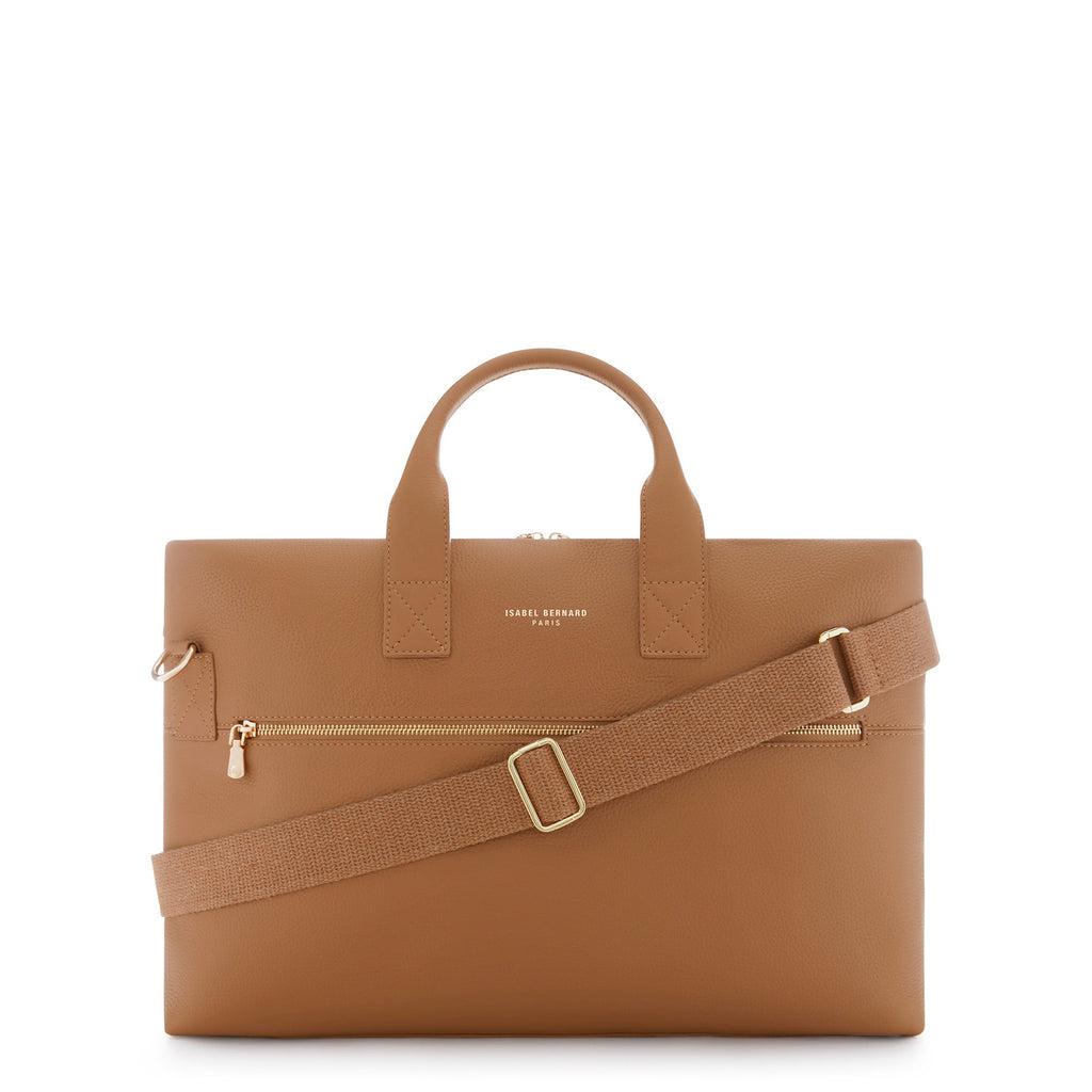 Cadeau d'Isabel camel calfskin leather handbag and wallet set