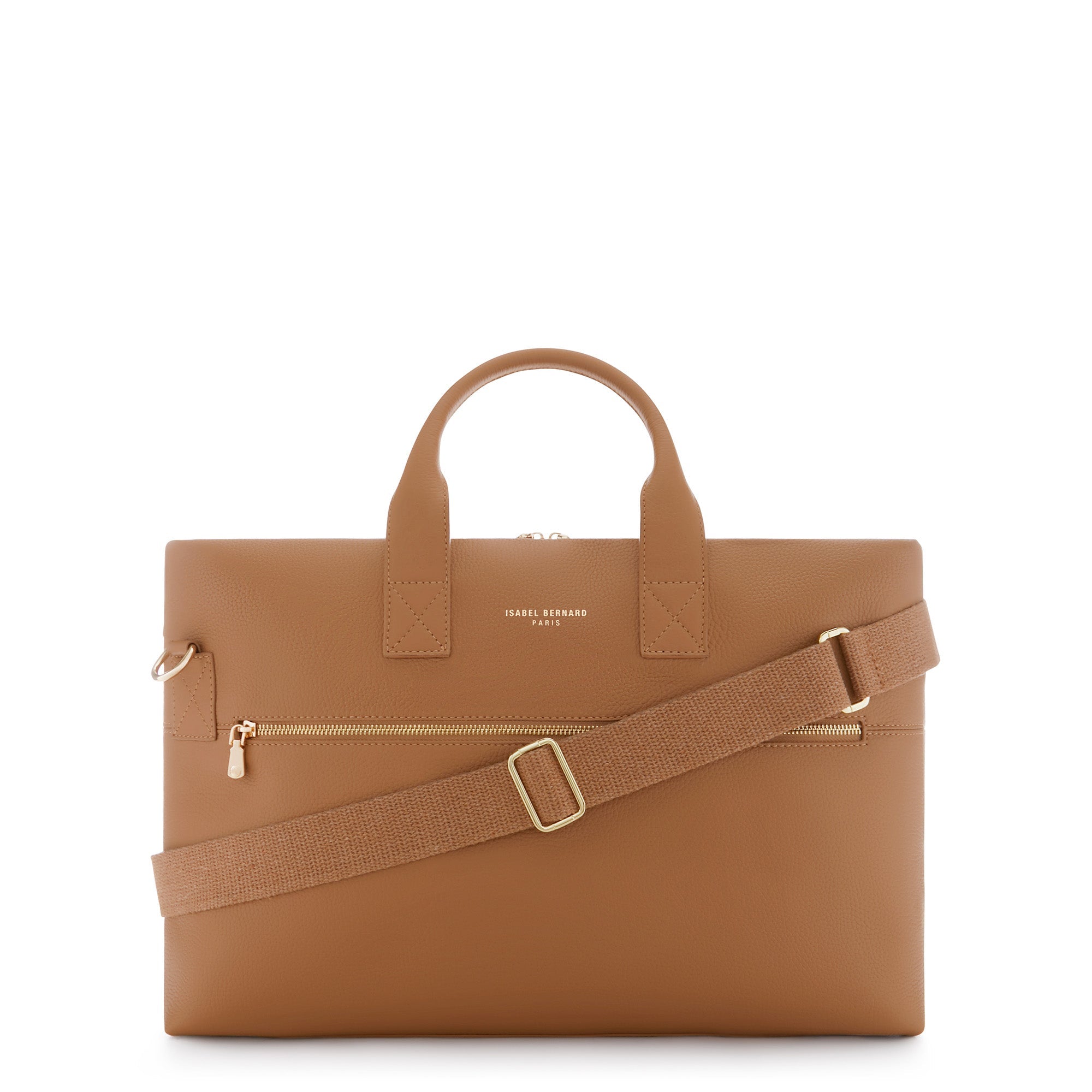 Cadeau d'Isabel camel calfskin leather handbag and wallet set