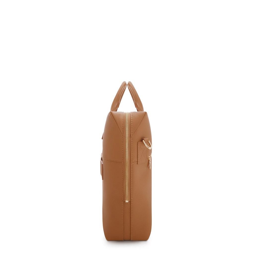 Cadeau d'Isabel camel calfskin leather handbag and wallet set