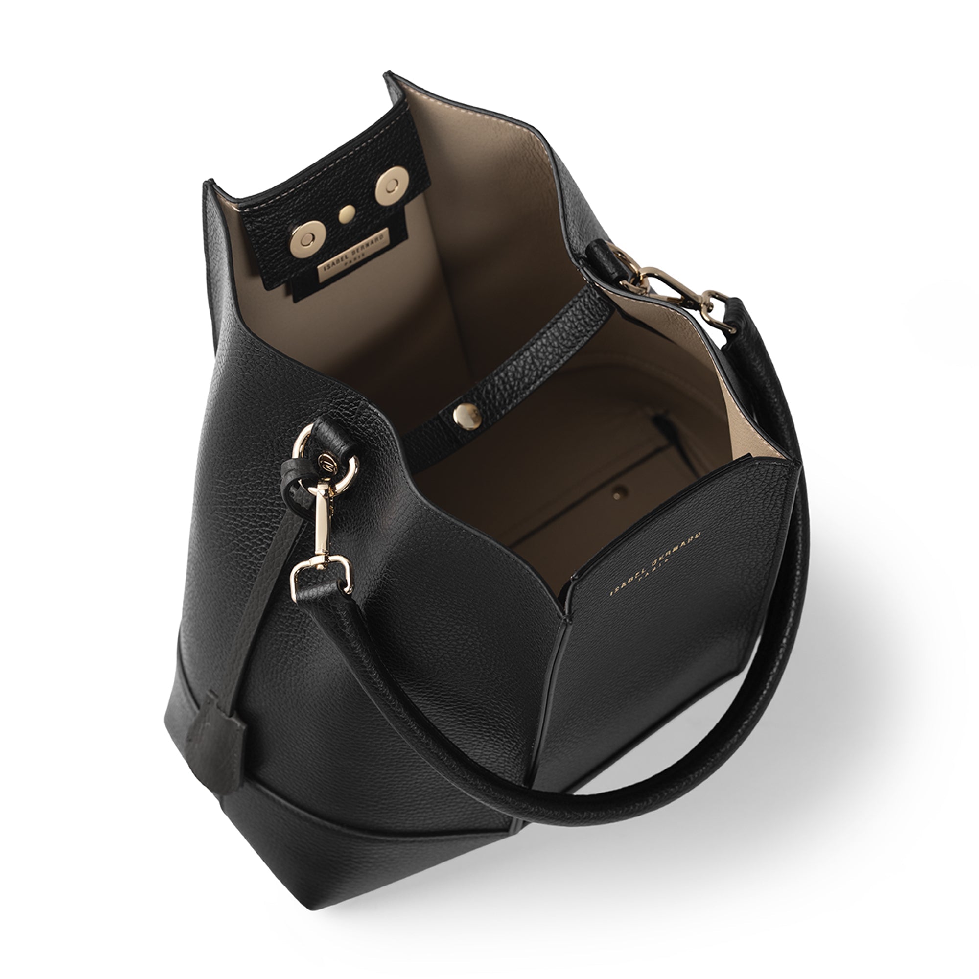 Femme Forte Macie black calfskin leather shoulder bag