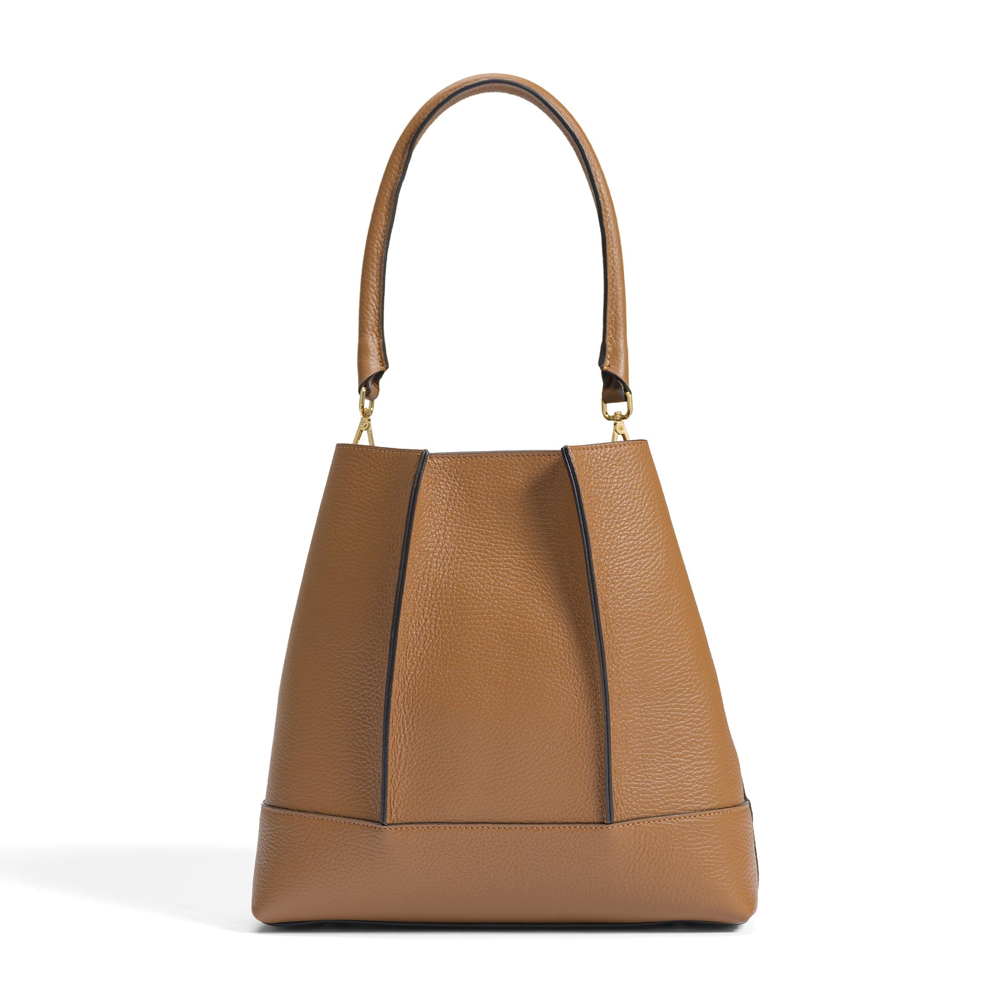 Femme Forte Macie cognac calfskin leather shoulder bag