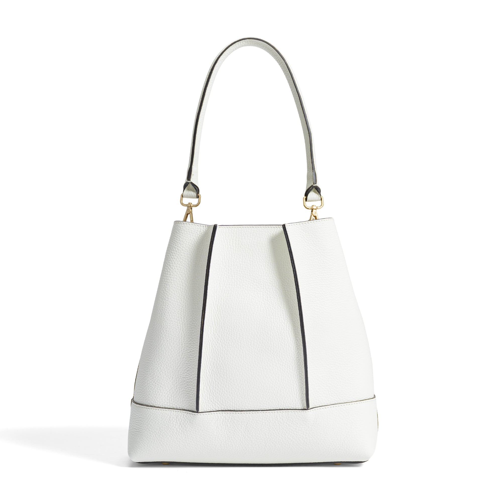 Femme Forte Macie cream calfskin leather shoulder bag