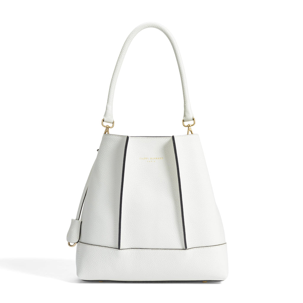 Femme Forte Macie cream calfskin leather shoulder bag
