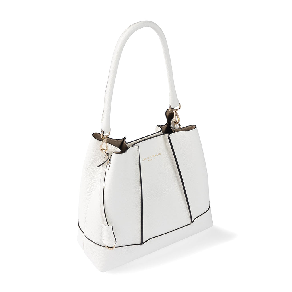 Femme Forte Macie cream calfskin leather shoulder bag