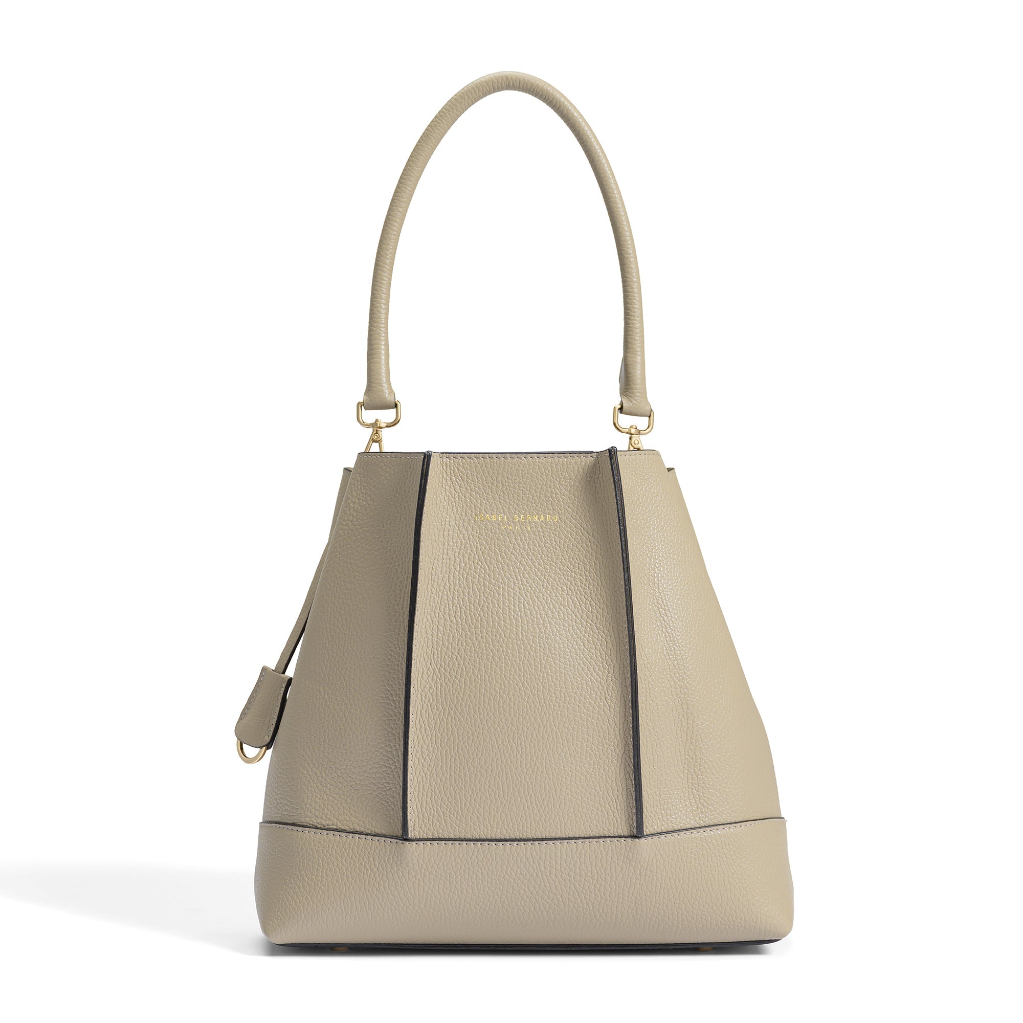 Femme Forte Macie taupe calfskin leather shoulder bag