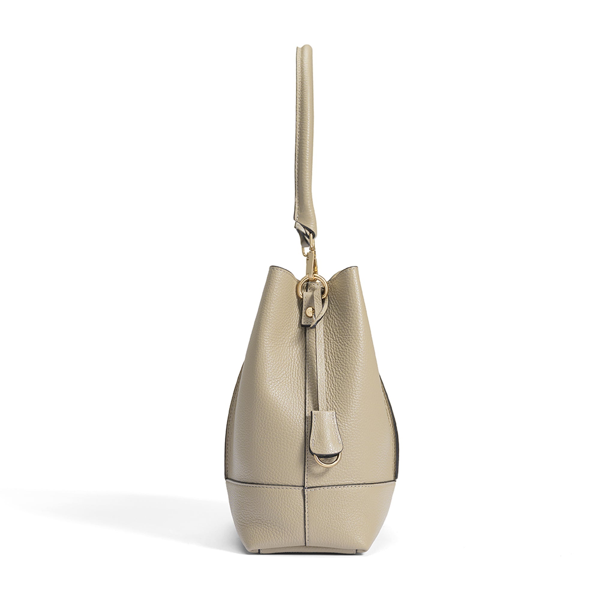 Femme Forte Macie taupe calfskin leather shoulder bag