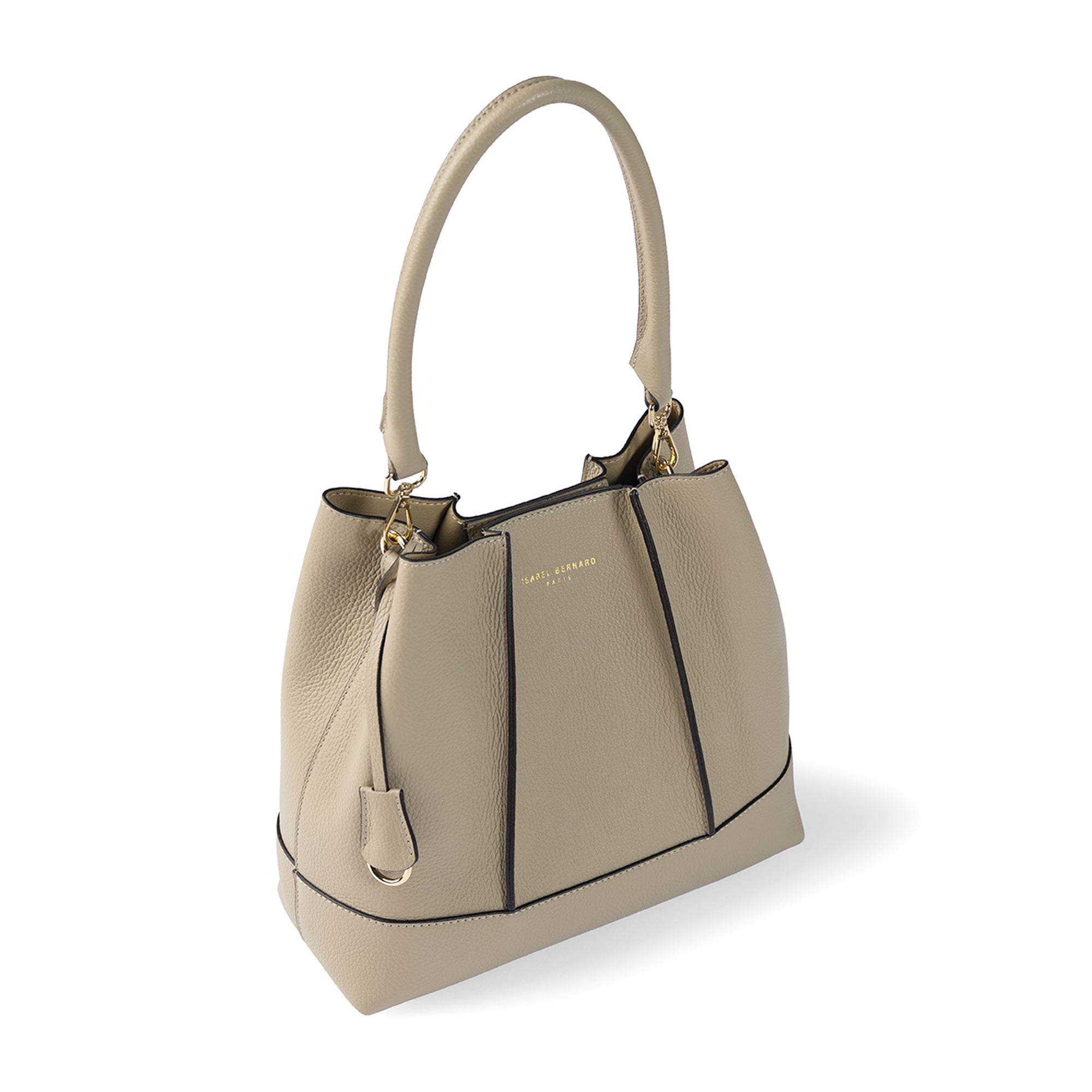 Femme Forte Macie taupe calfskin leather shoulder bag
