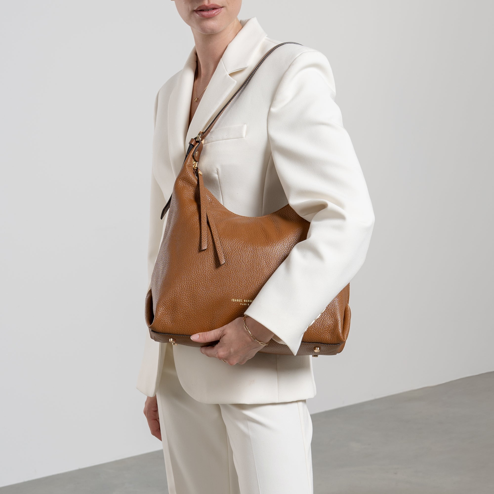 Honoré Muriel cognac calfskin leather shoulder bag