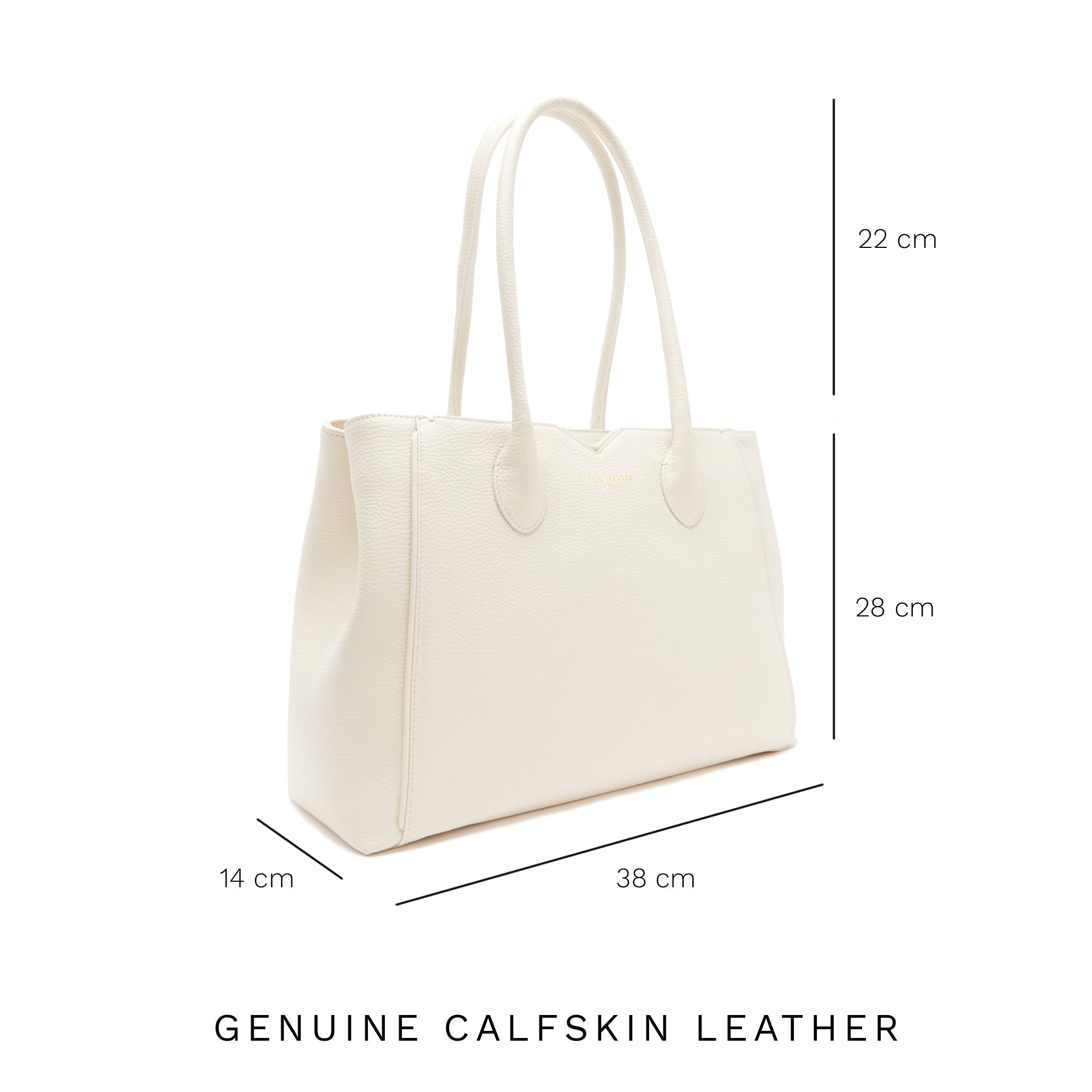 Cadeau d'Isabel cream calfskin leather handbag and wallet set