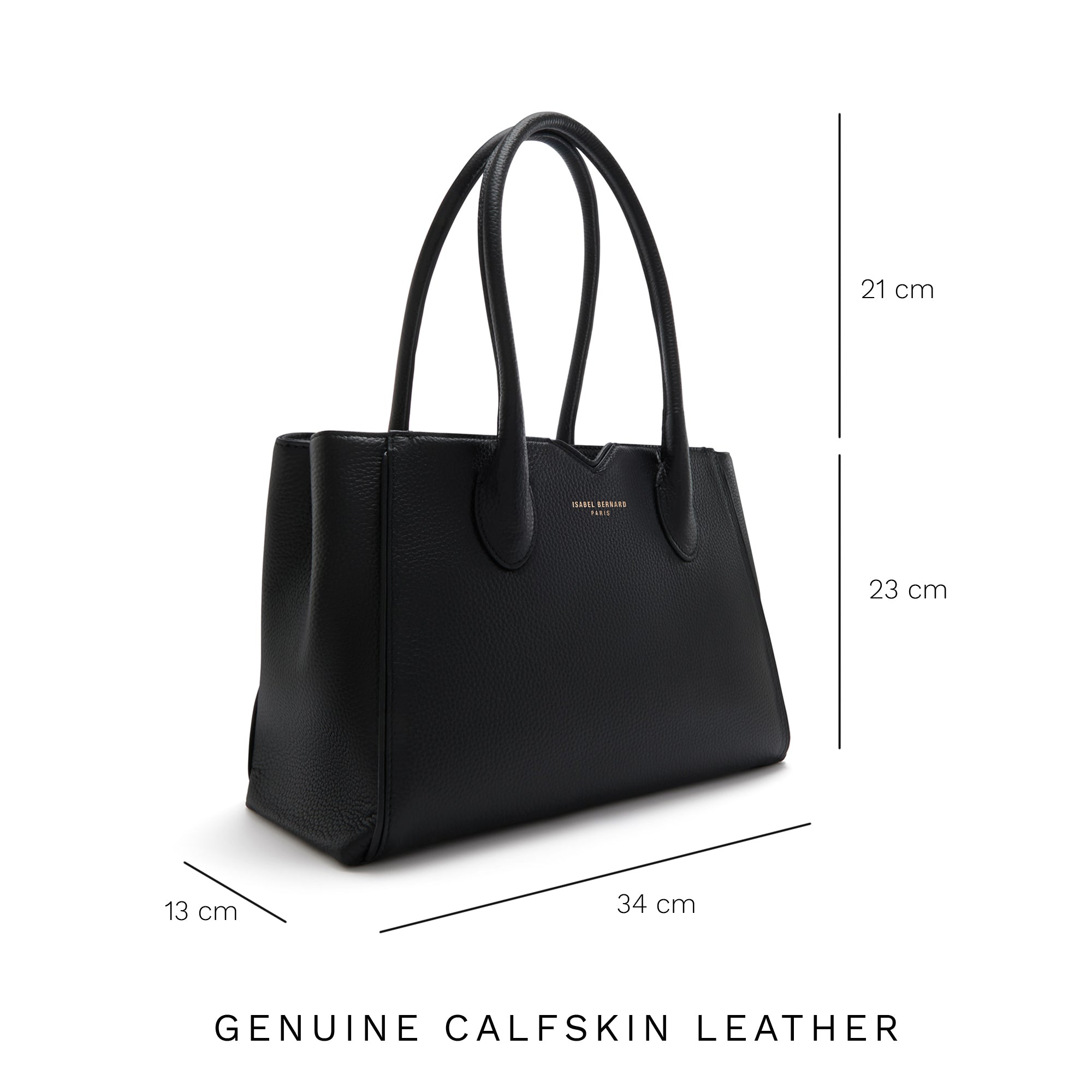 Cadeau d'Isabel black calfskin leather handbag and wallet set