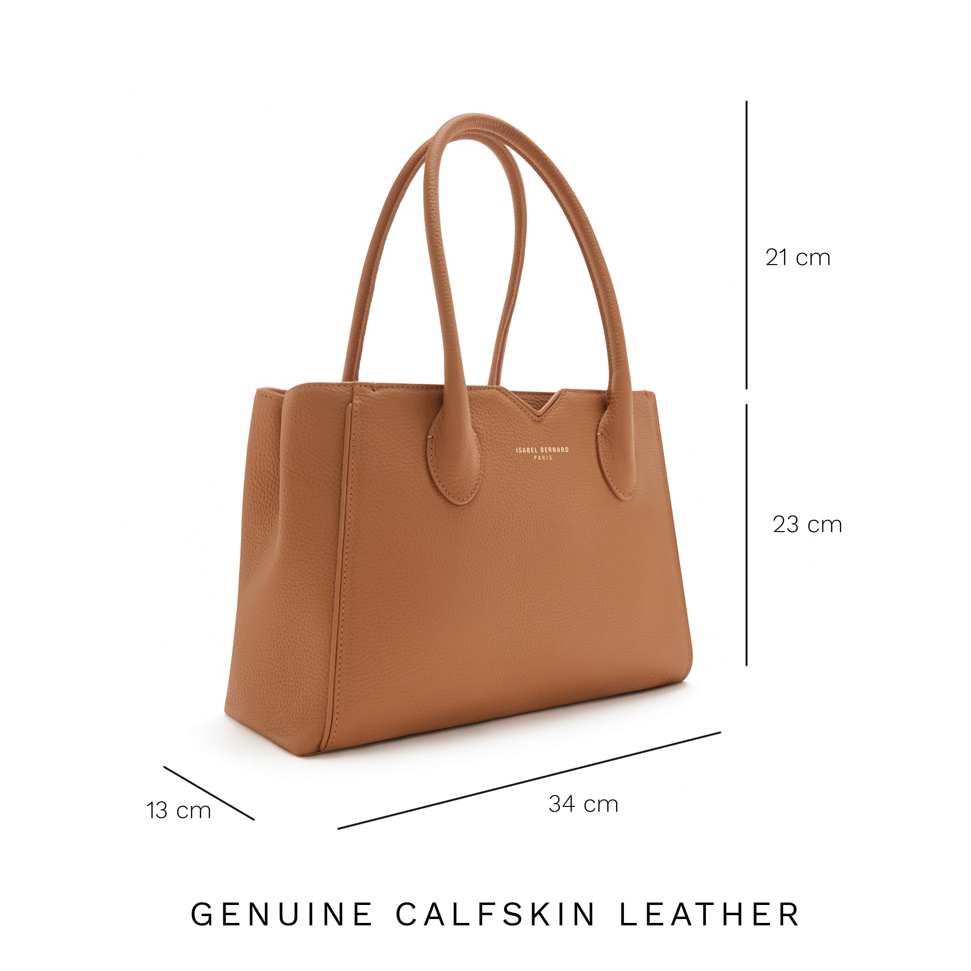 Cadeau d'Isabel camel calfskin leather handbag and wallet set